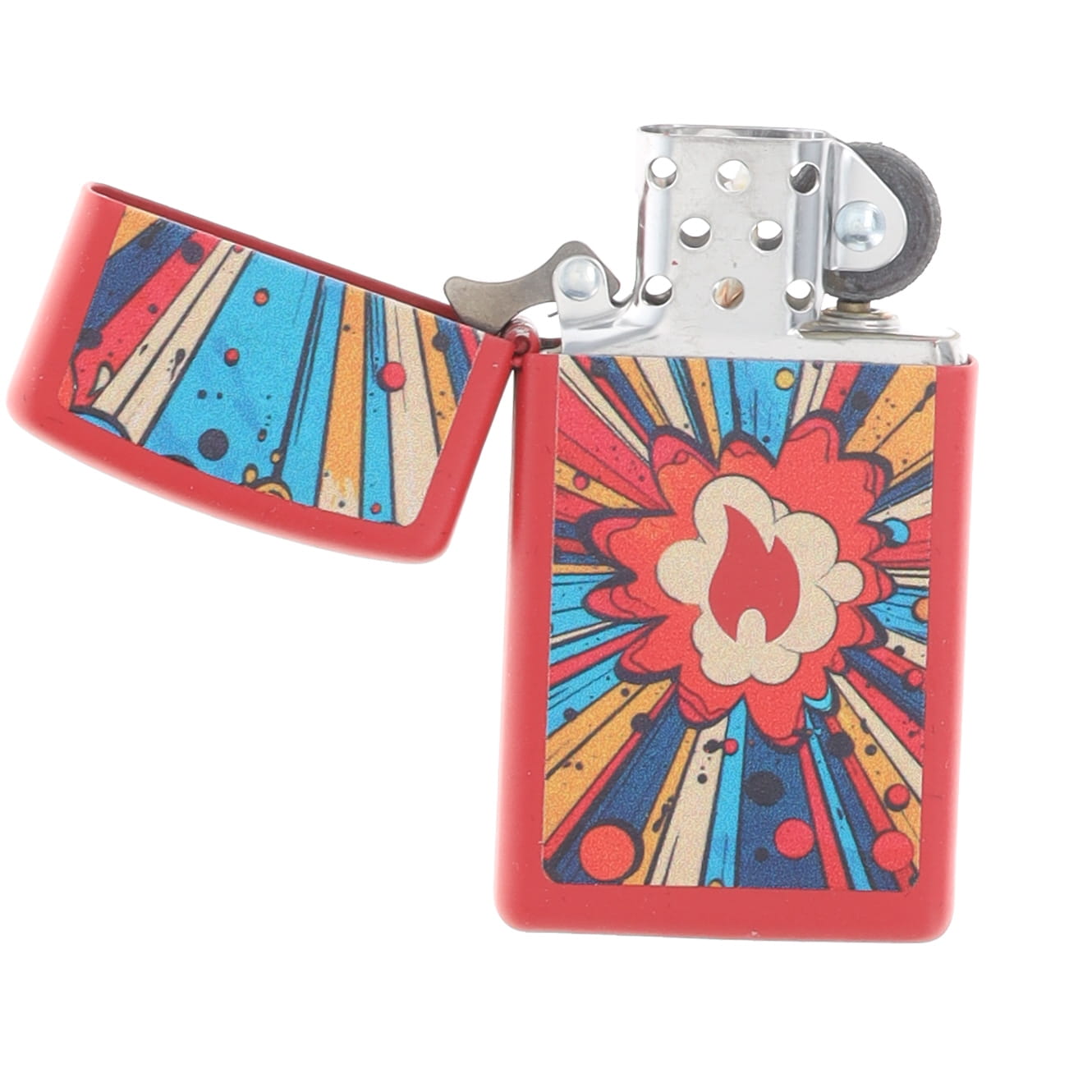 Zippo Lighter Cosmic Blast Design Red Matte Slim ZP46716 View 2