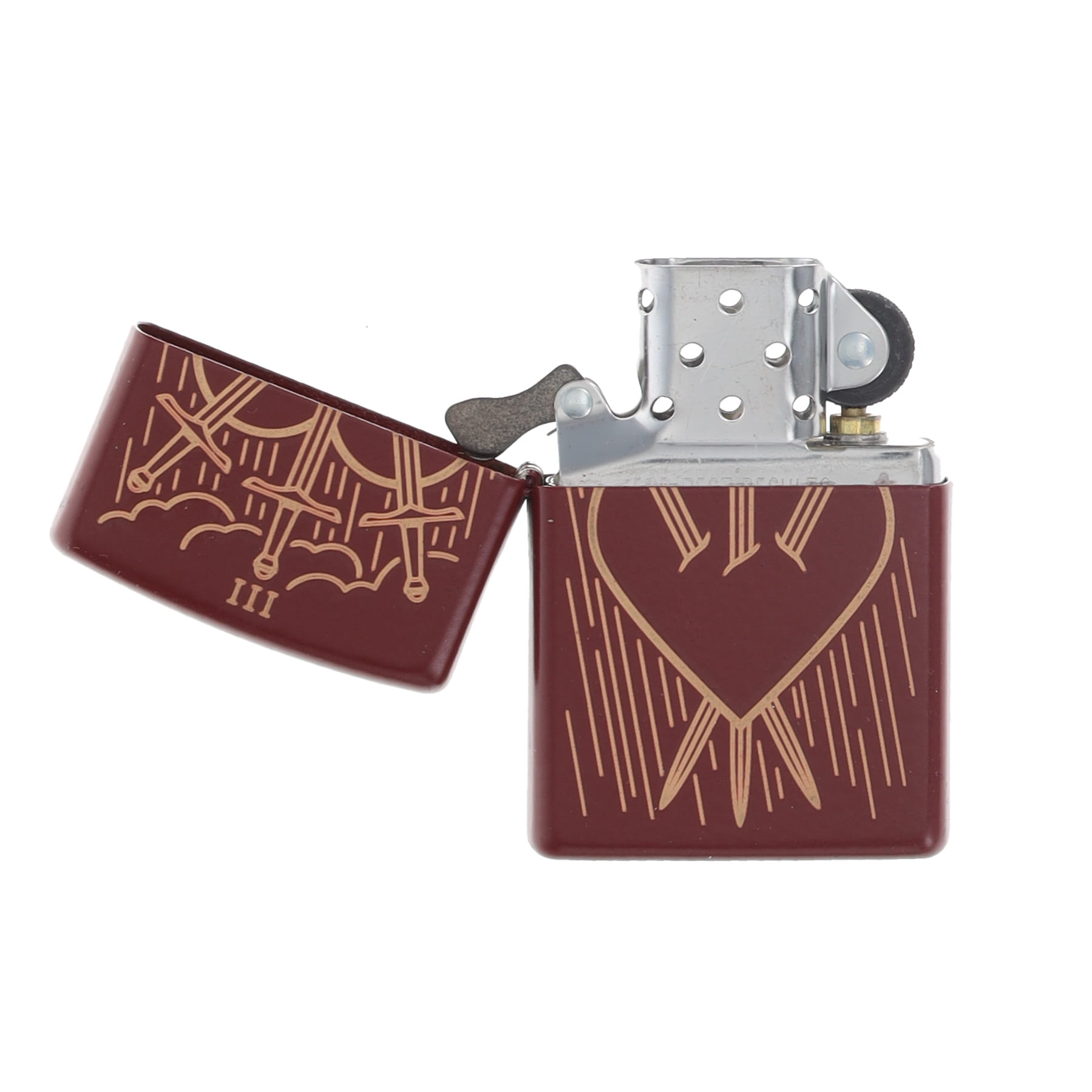 Zippo Lighter Three of Swords Design Merlot ZP46723 View 2