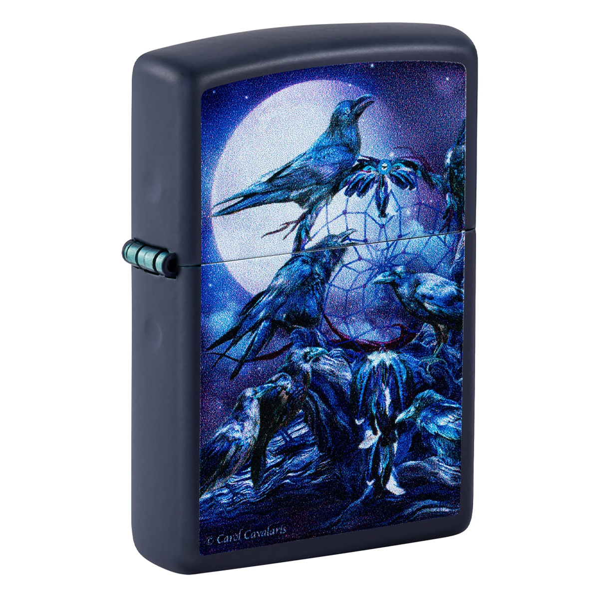 Zippo Lighter Carol Calavaris Raven Dreams Design Navy Matte ZP46746 View 4