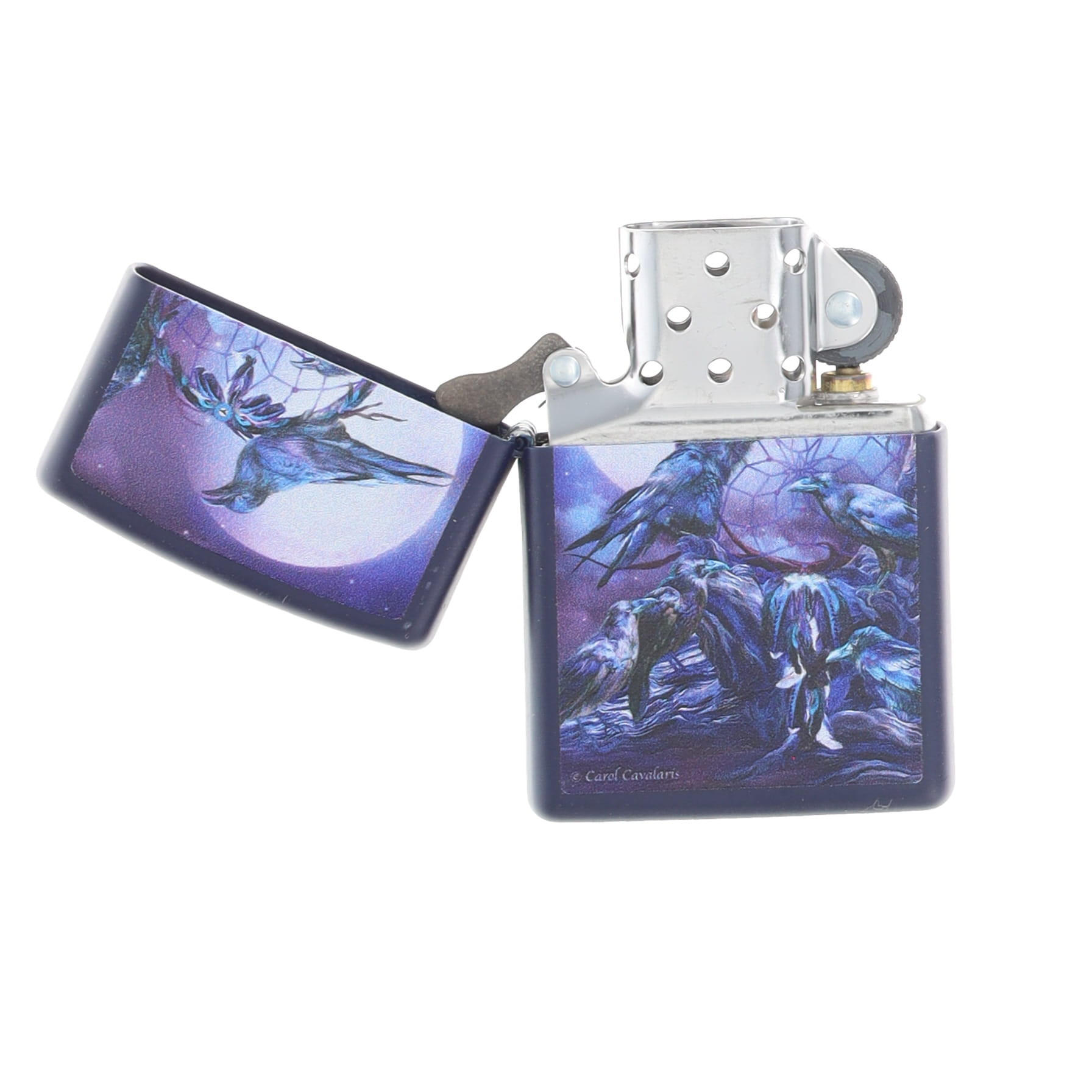 Zippo Lighter Carol Calavaris Raven Dreams Design Navy Matte ZP46746 View 2