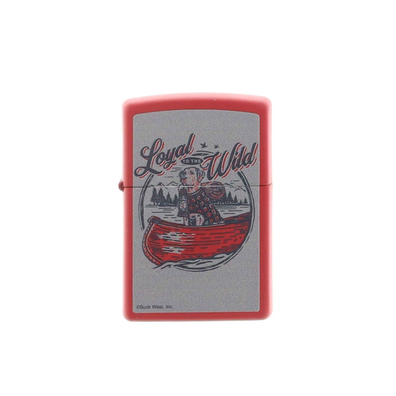 Zippo Lighter Buck Wear Canoe Scene Design Red Matte ZP46591 View 1