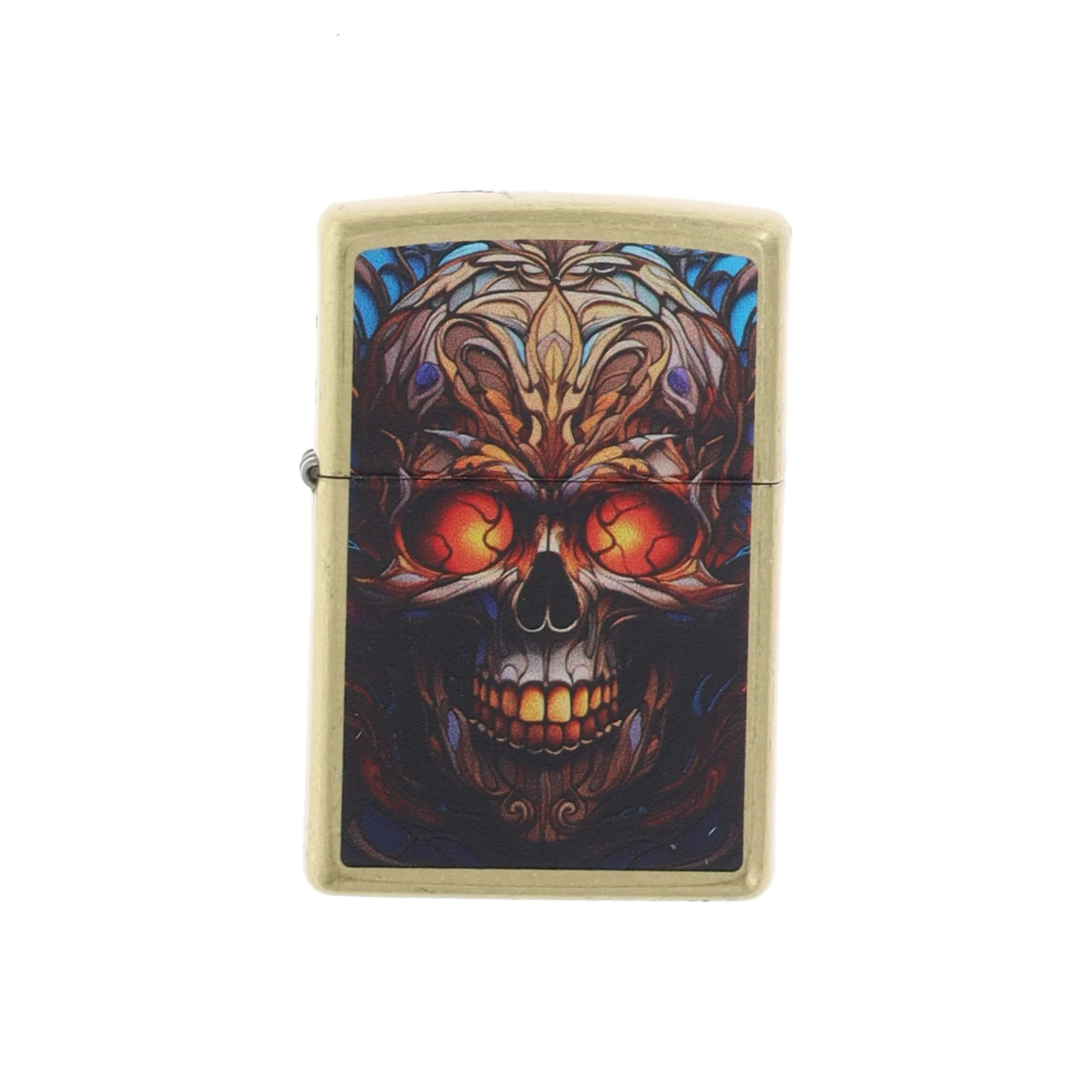Zippo Lighter Stained Glass Skull Design Street Brass ZP46715 View 1