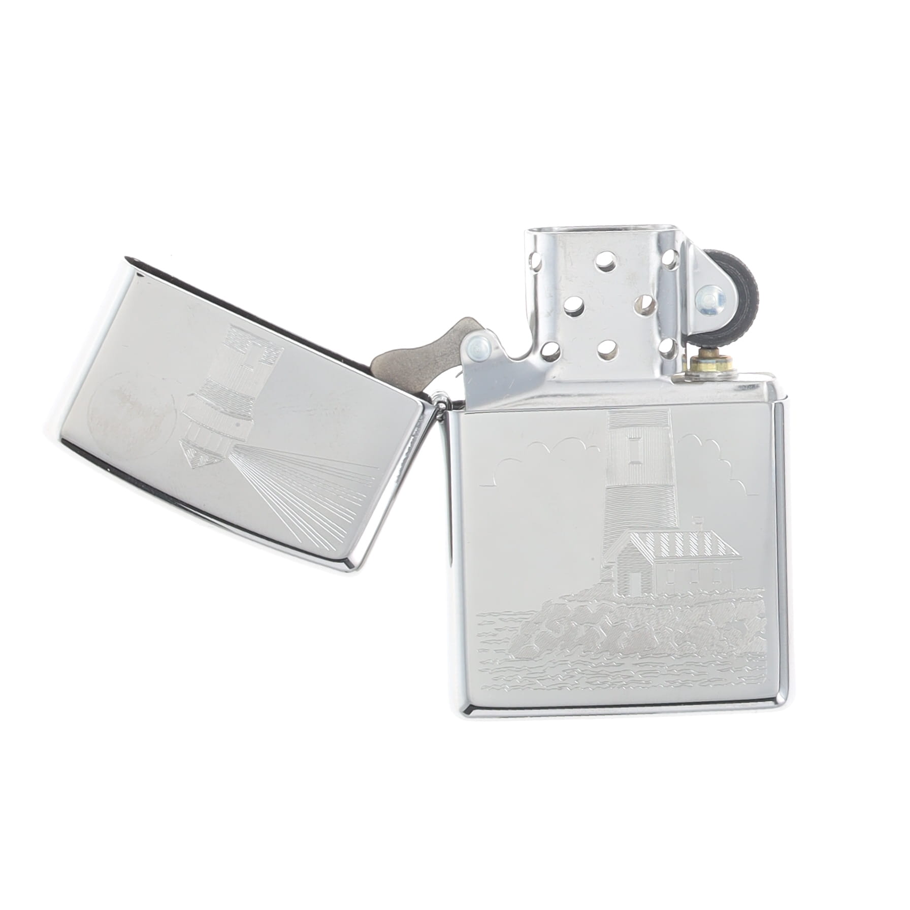 Zippo Lighter Lighthouse Design High Polish Chrome ZP46725 View 3