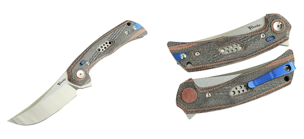 REATE PL-7 Folding Knife Red – Black 3.5in Plain Belt Satin Drop Point REPL7-1 View 1