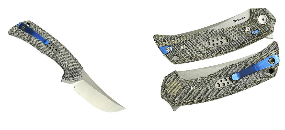 REATE PL-7 Pivot Lock Folding Knife Satin Nitro-V/Green and Black Micarta REPL7-2 View 1