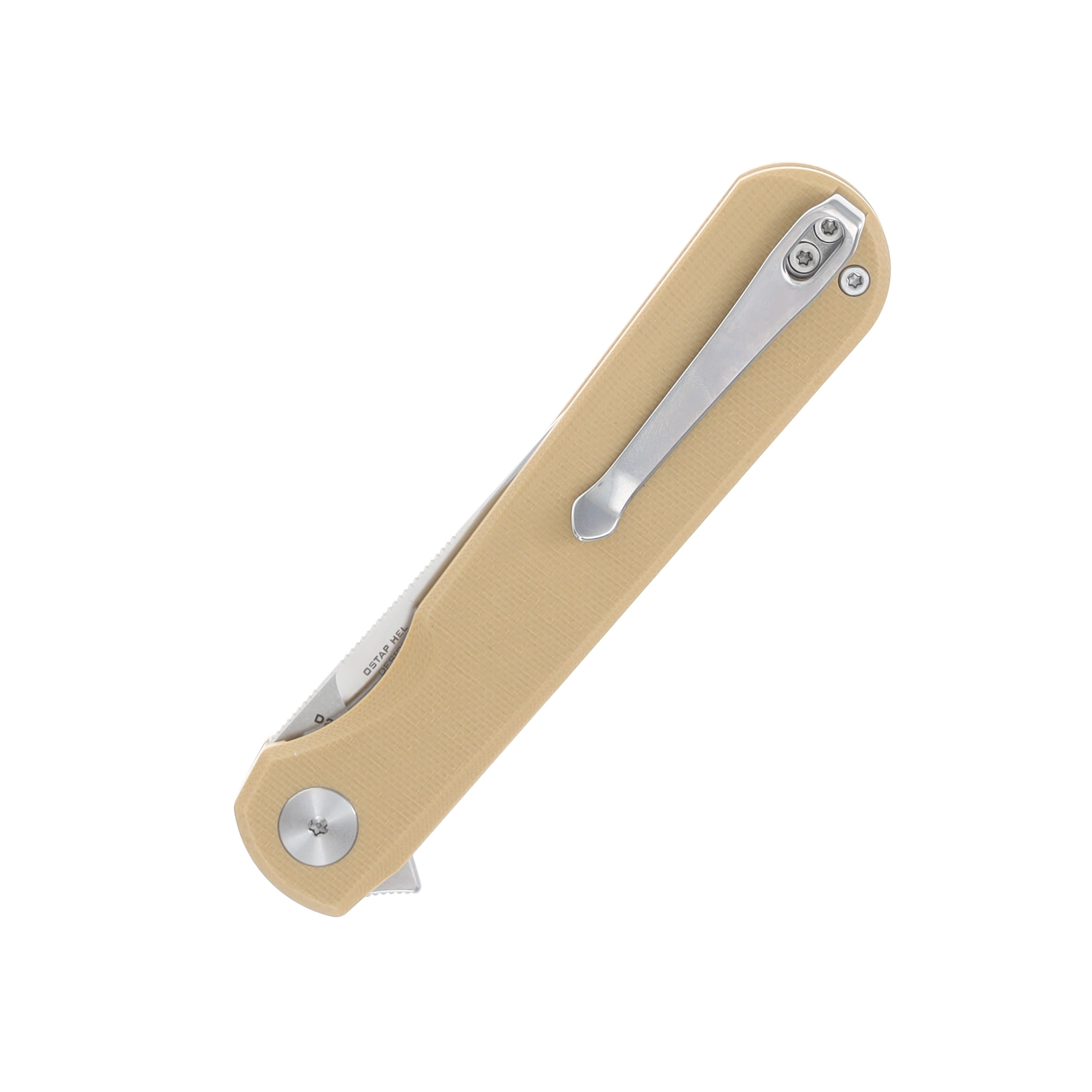 Bestechman Flick Folding Knife Two Tone D2 Drop Point/Khaki G-10 BMK13C View 4