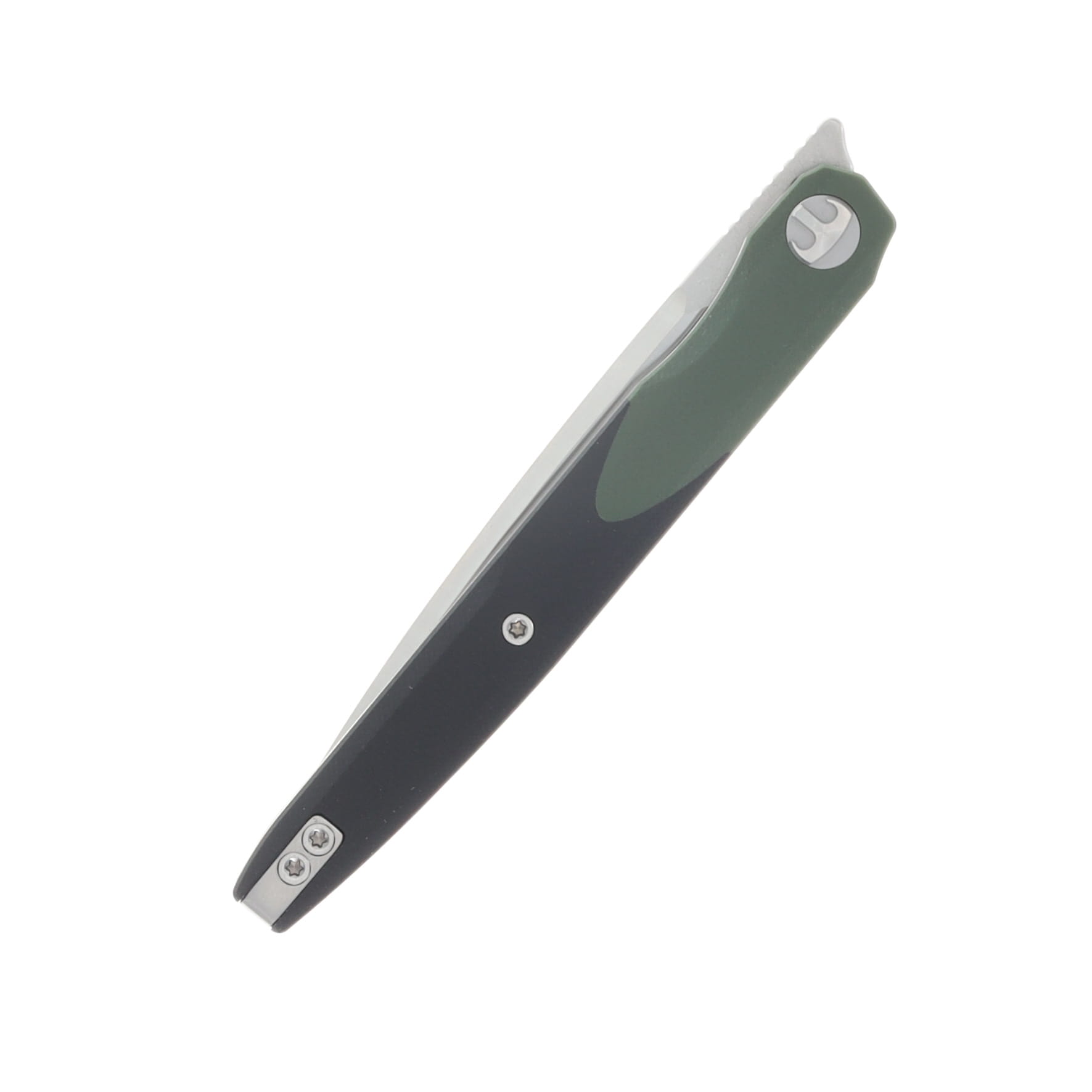 Bestechman Lanza Folding Knife OD Green-Black G10 3.45 Inch Satin-SW Blade BMK14C View 5