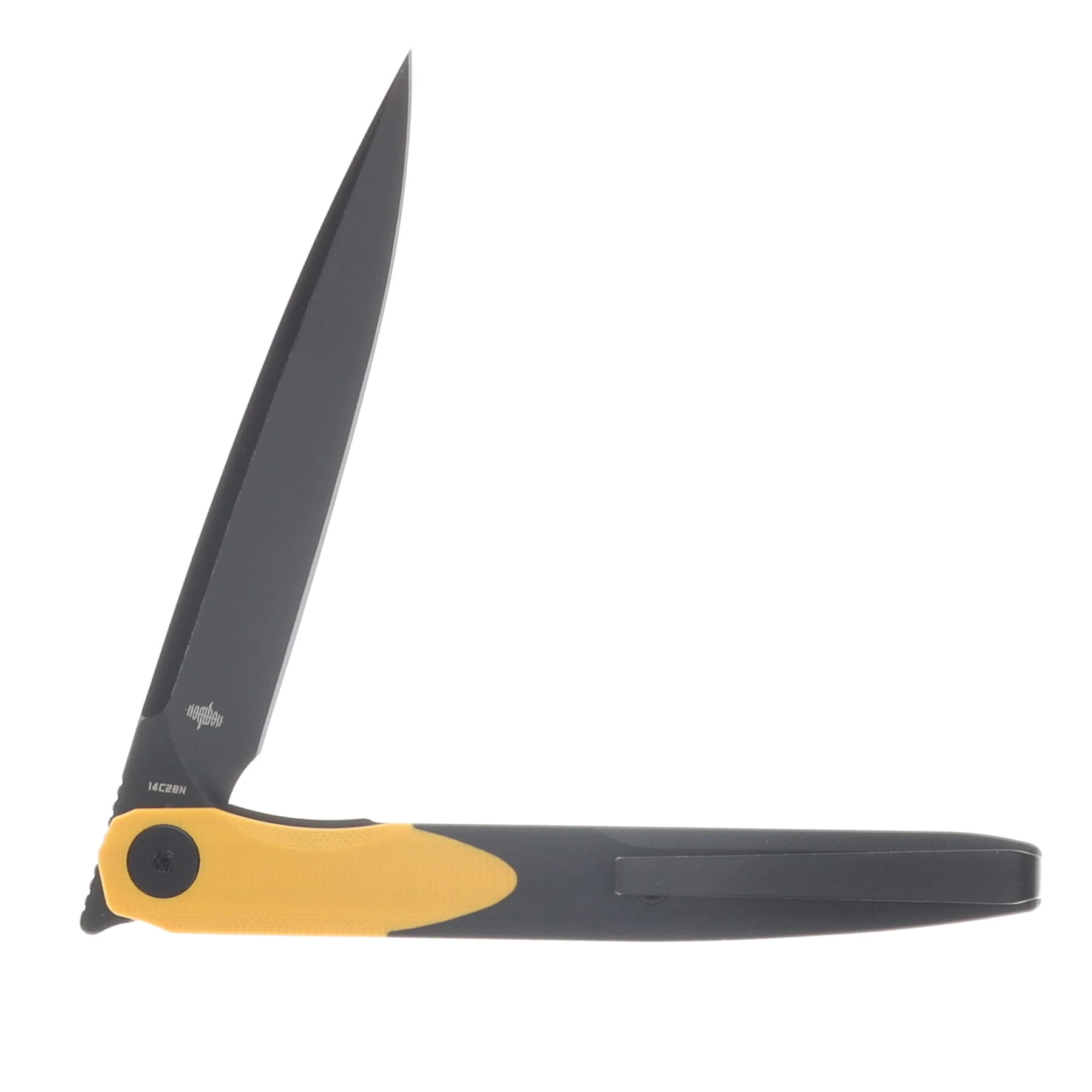 Bestechman Lanza Folding Knife Yellow-Black G10 Handle 3.45 Inch Black SW Blade BMK14F View 4