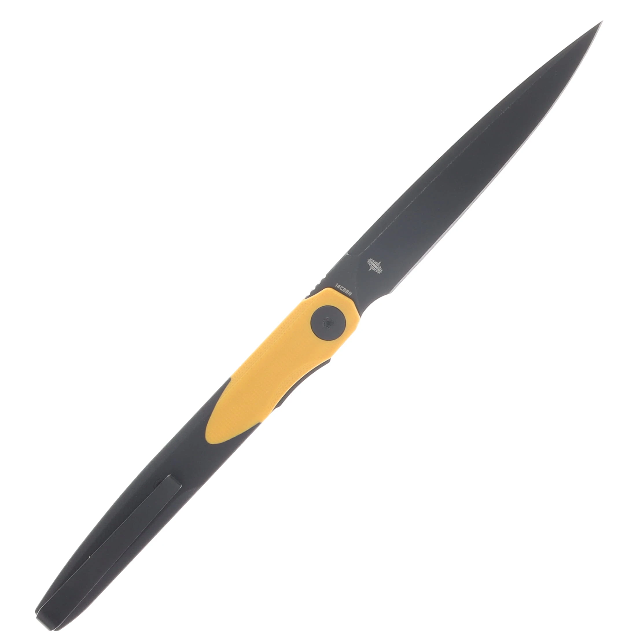 Bestechman Lanza Folding Knife Yellow-Black G10 Handle 3.45 Inch Black SW Blade BMK14F View 2