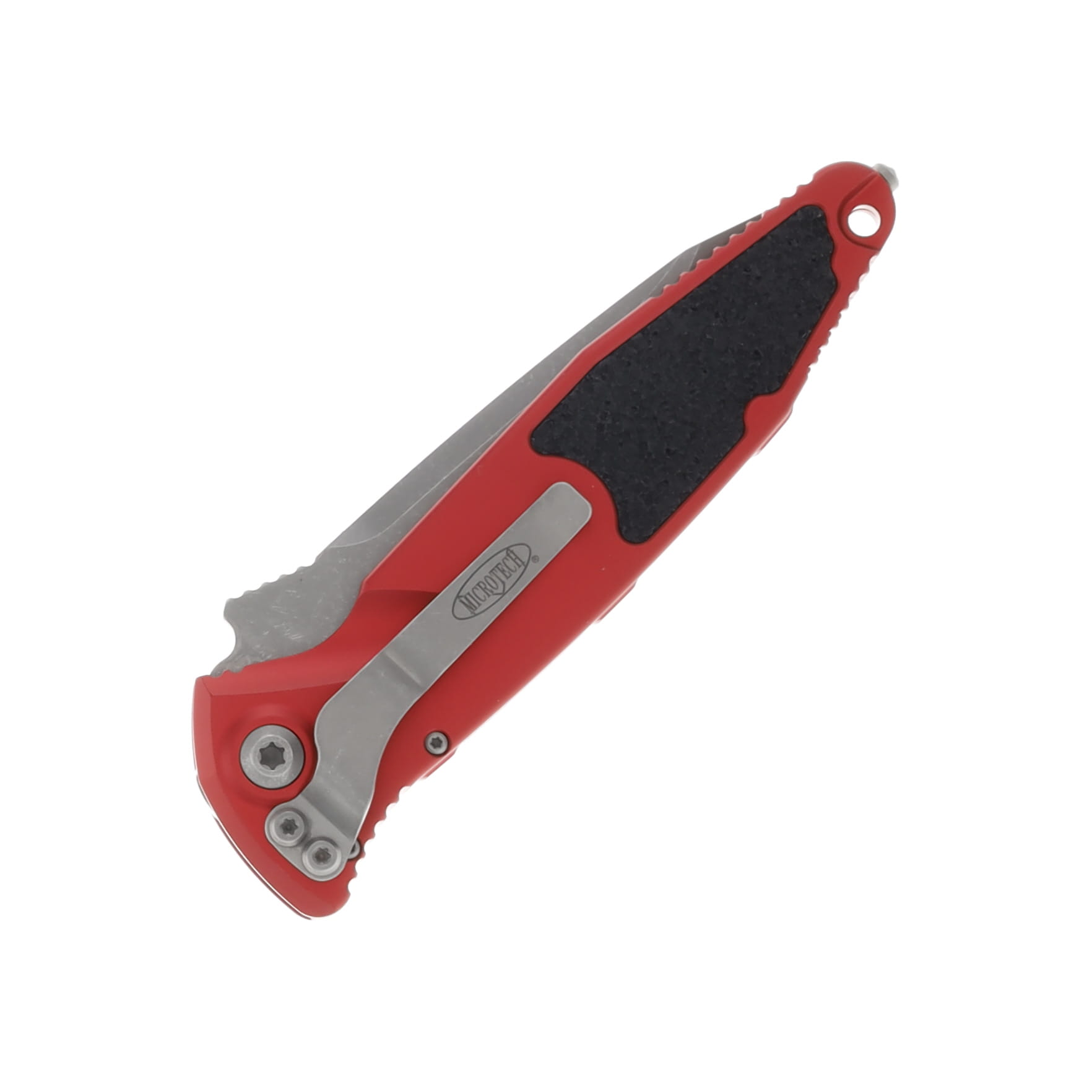 Microtech SOCOM Elite Linerlock Folding Knife Serrated Apocalyptic Tanto/Red MT161A12APRD View 3