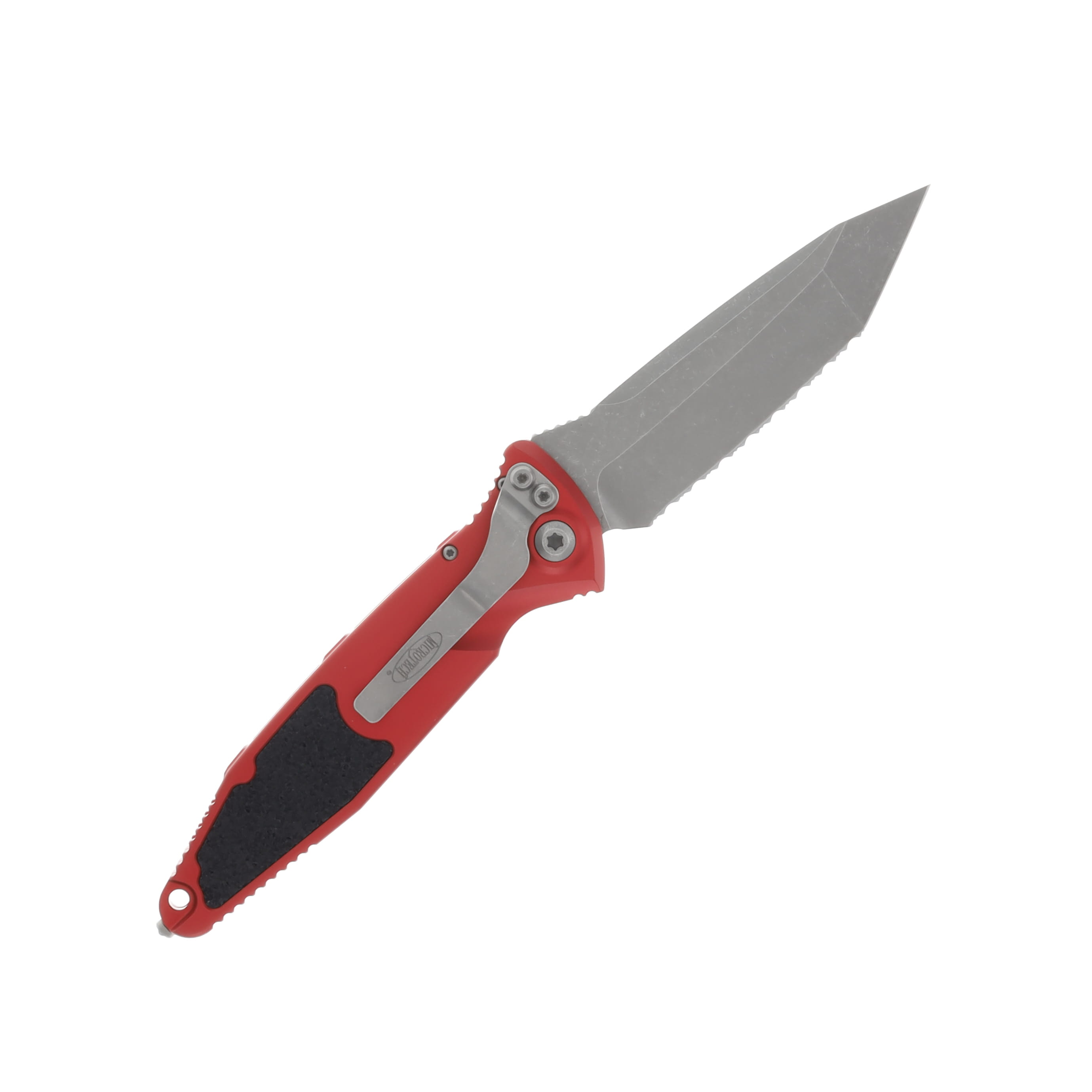 Microtech SOCOM Elite Linerlock Folding Knife Serrated Apocalyptic Tanto/Red MT161A12APRD View 2
