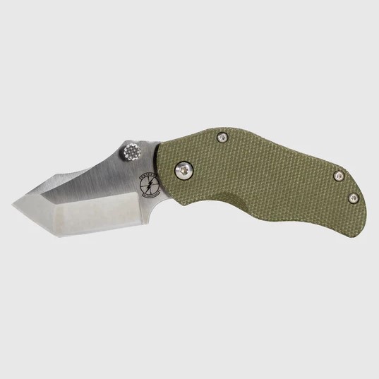 Sniper Bladeworks AP Tanto Folding Knife Satin S35VN/OD Green Micarta APTANTOODGSAT View 1