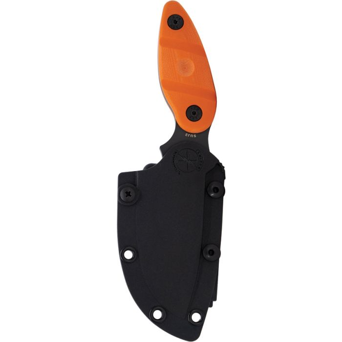 Sniper Bladeworks Utility Skinner Fixed Blade Knife PVD SUJ2/Orange G-10 SKINNERORGBLK View 2