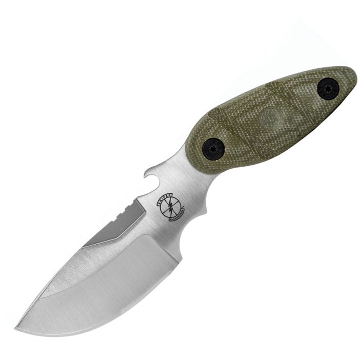 Sniper Bladeworks Utility Skinner Fixed Blade Knife Satin SUJ2/OD Green Micarta SKINNERODGSAT View 1