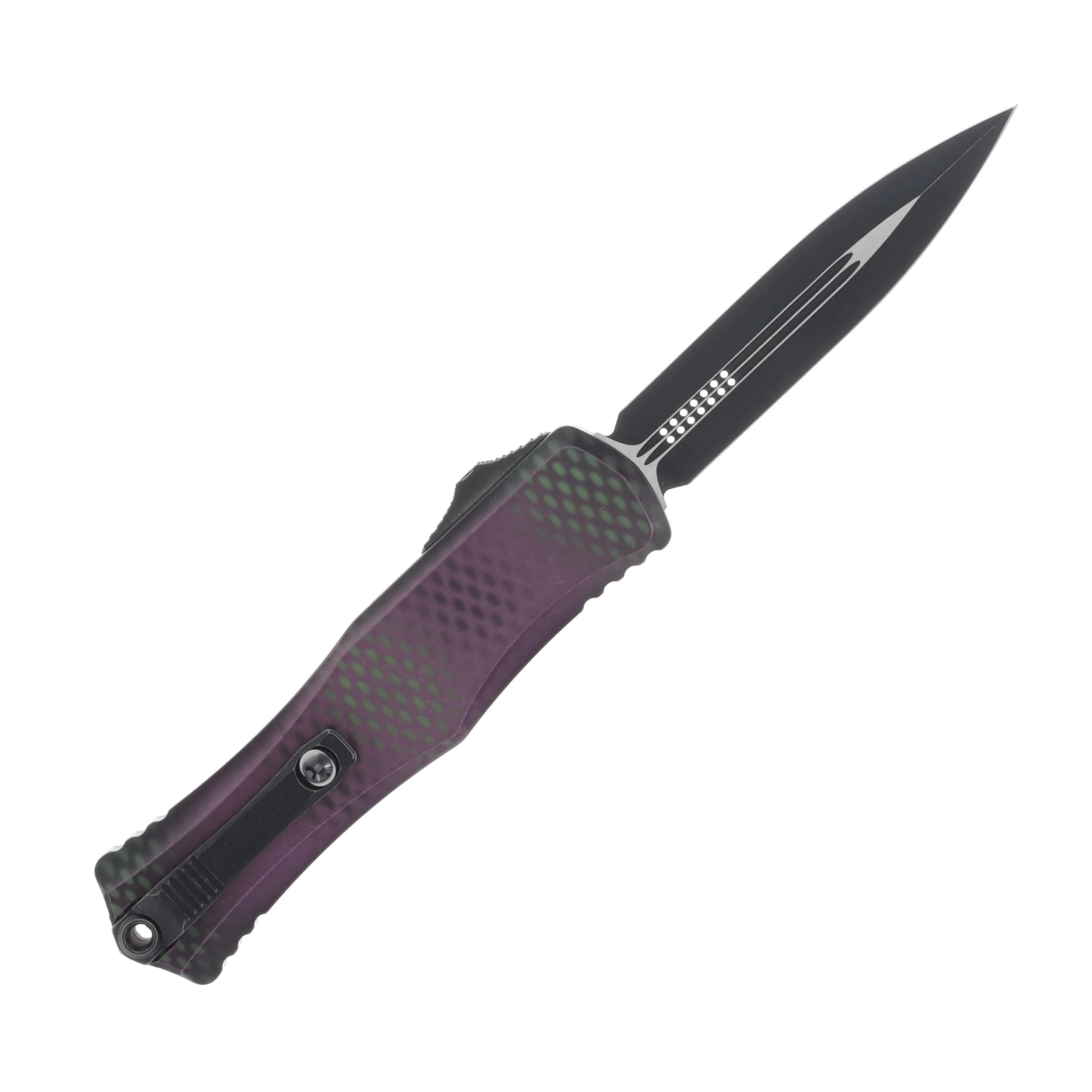 Microtech Hera II OTF Automatic Knife X-51 Purple Alien Signature Series AUMT17021PUX51S View 2