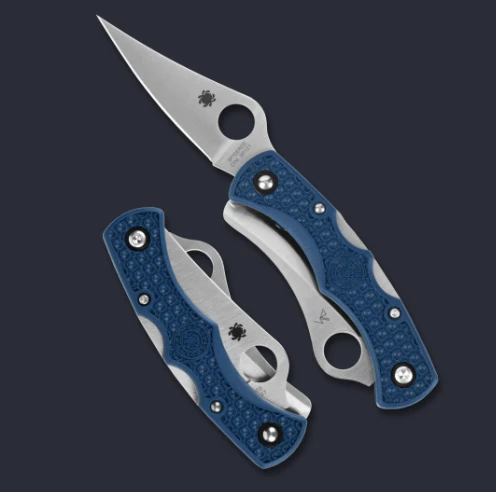 Spyderco Dyad Jr Lightweight Sprint Run Cobalt Blue 2.43in Plain Satin Clip Point SPC39P&SCBL View 1