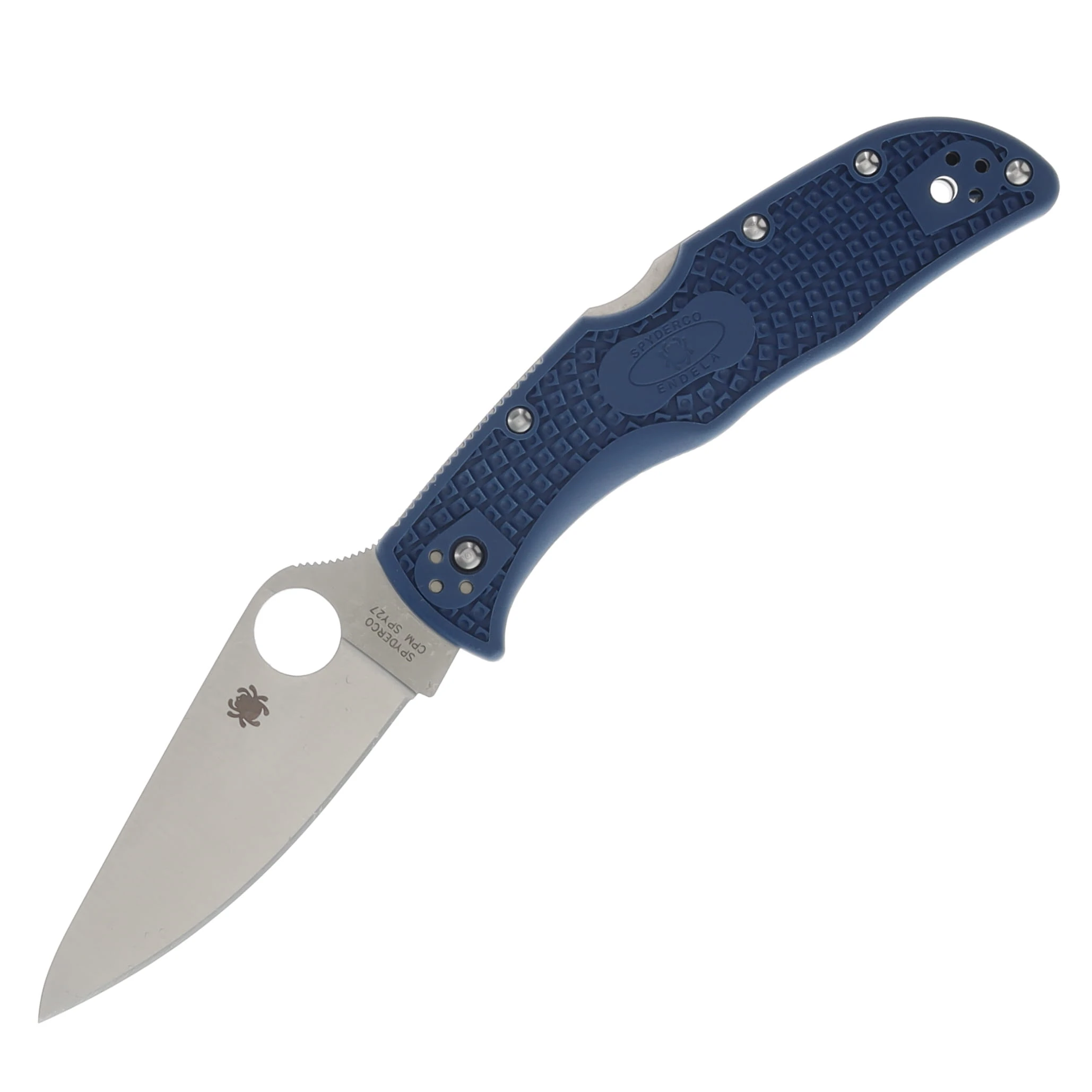 Spyderco Endela Lightweight Cobalt Blue 3.41in Plain Satin Clip Point SPC243PCBL View 1