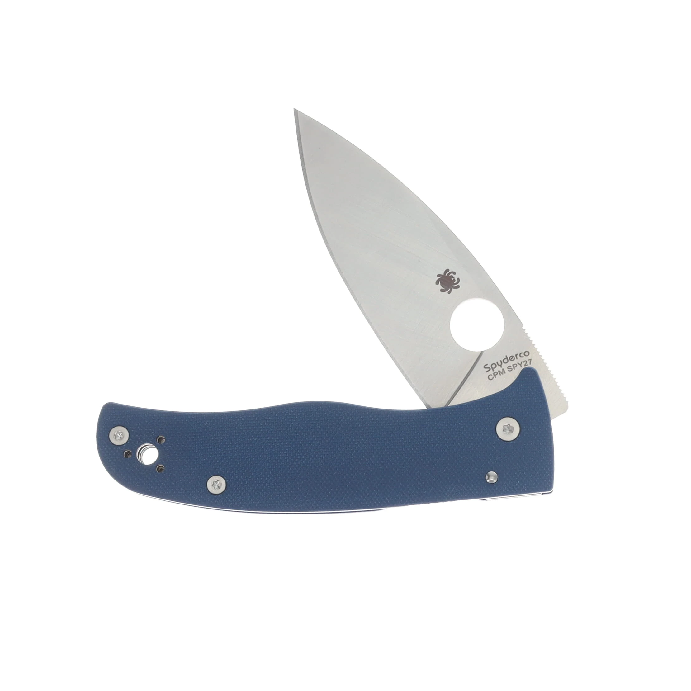 Spyderco Bodacious Cobalt Blue 3.63 Inc Plain Satin Clip Point SPC263GPCBL View 3