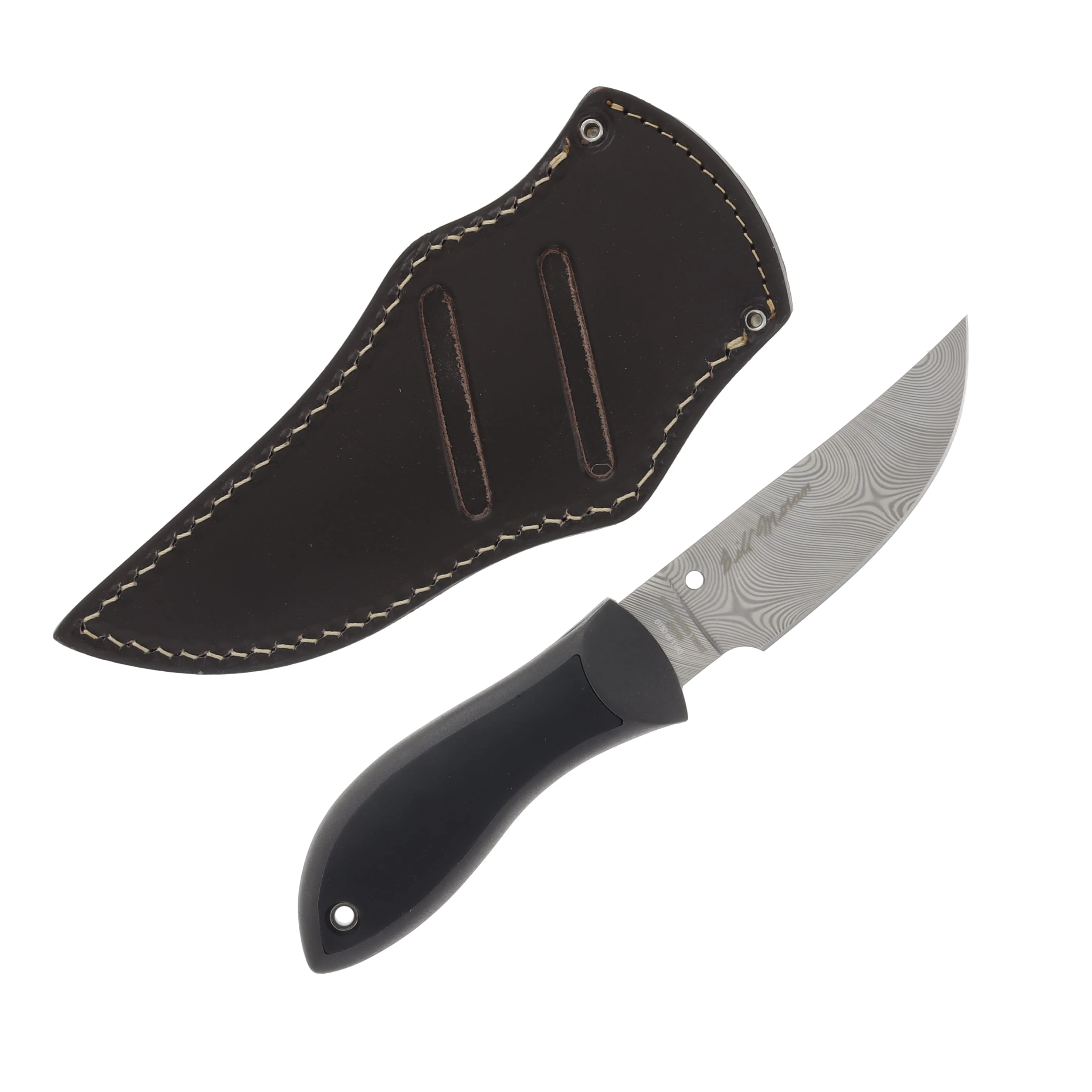 Spyderco Moran Sprint Run Gray - Black 3.92in Plain Damasteel  Upswept SPFB01PGYD View 2