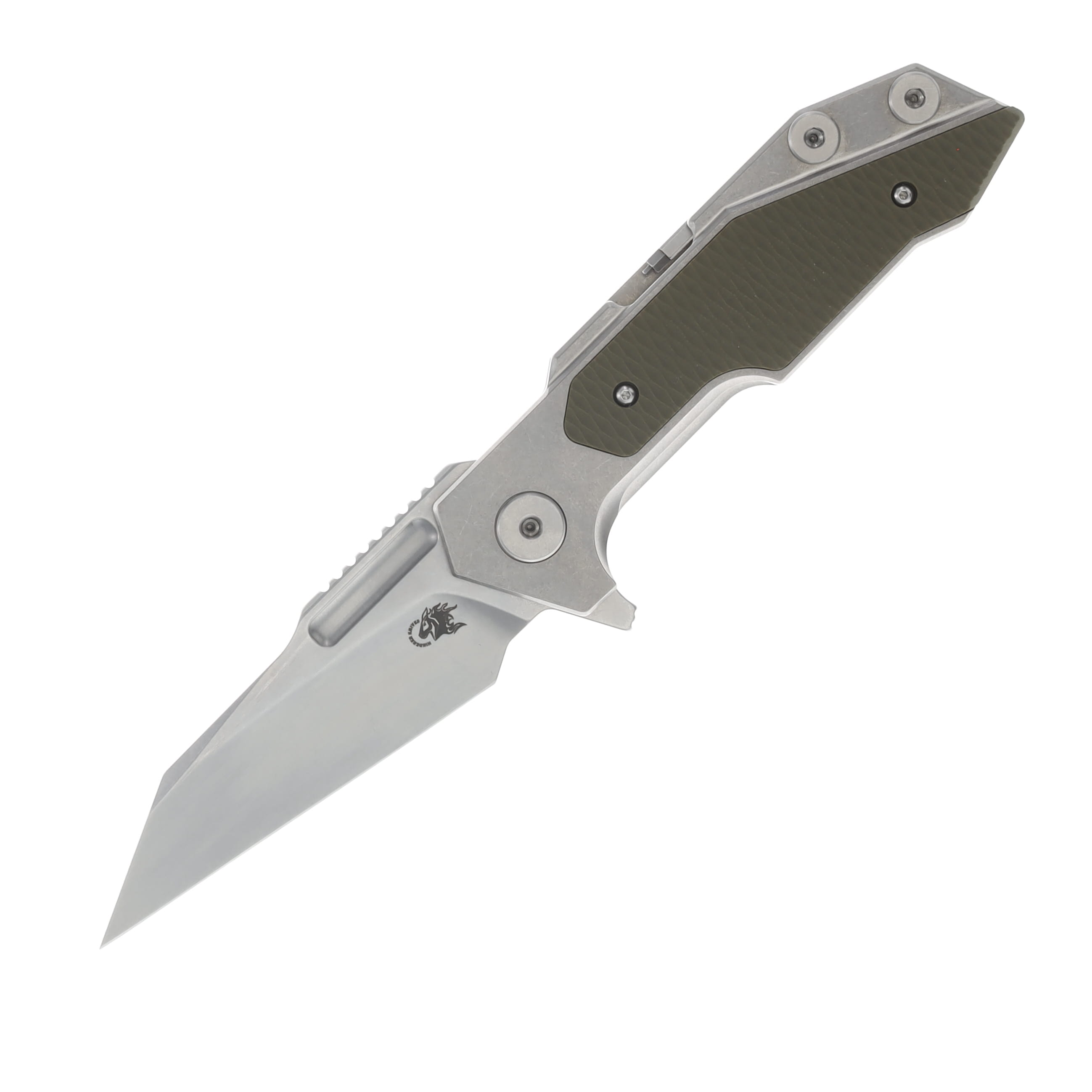 Hinderer Full Track OD Green 3.75 Inch Plain Stonewash Wharncliffe KFTRWCSWOD View 1