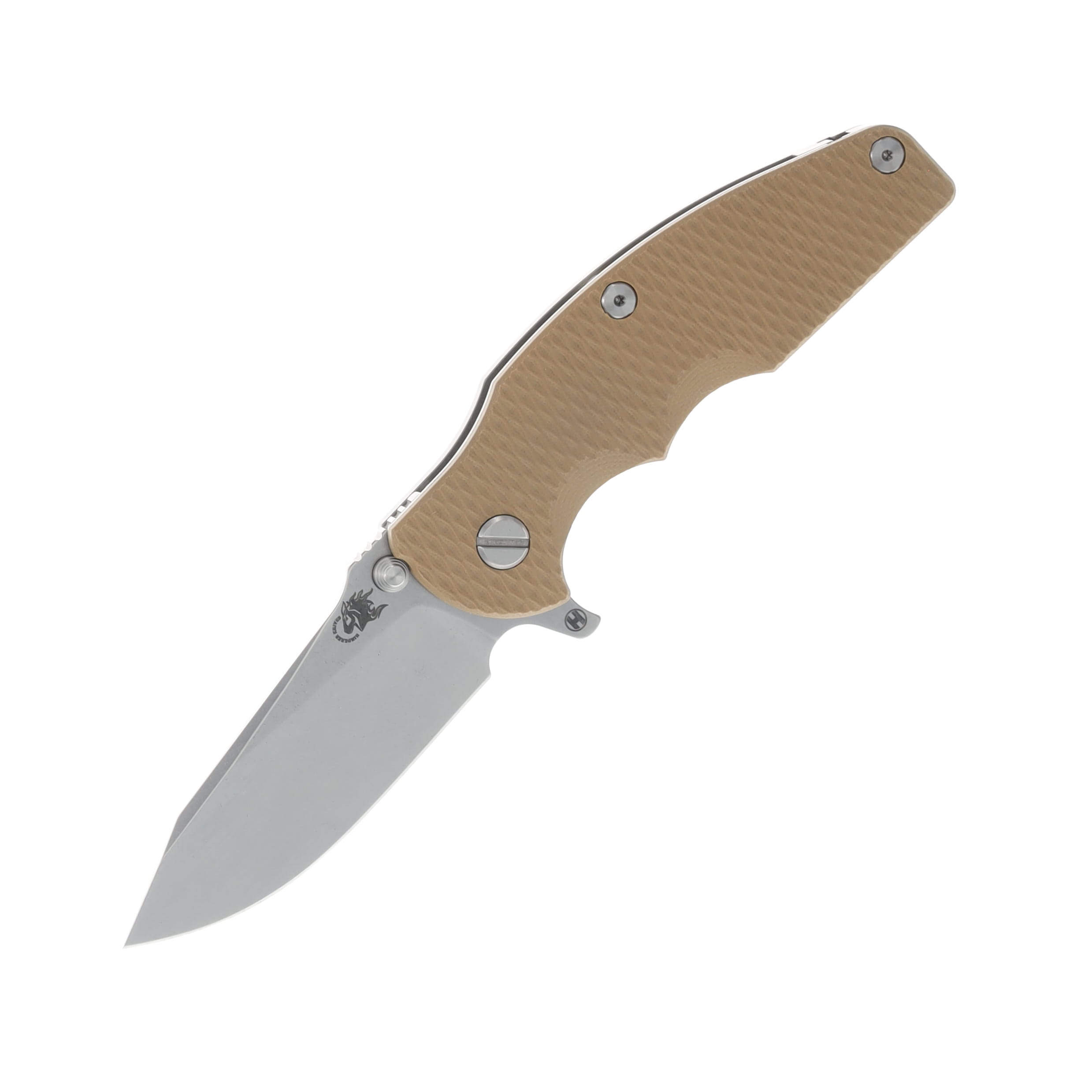 Hinderer Jurassic Folding Knife Magnacut Slicer Coyote G-10/Stonewash Titanium KJURSLHOSWCY View 1