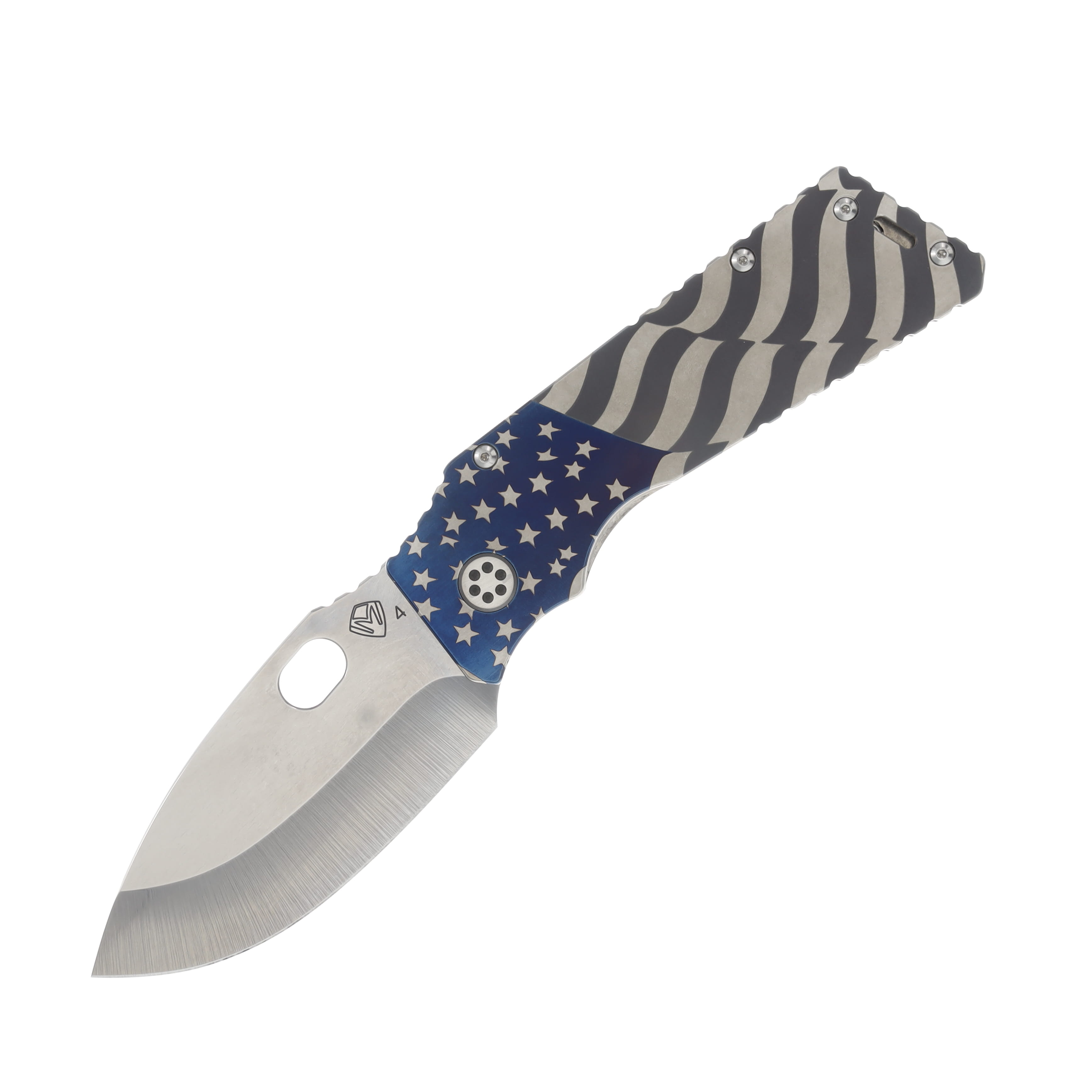 Medford TFF-1 Folding Knife American Flag Tumbled Finish 4in Drop Point MK0144TQ-01TM-T2CB-Q4 View 1