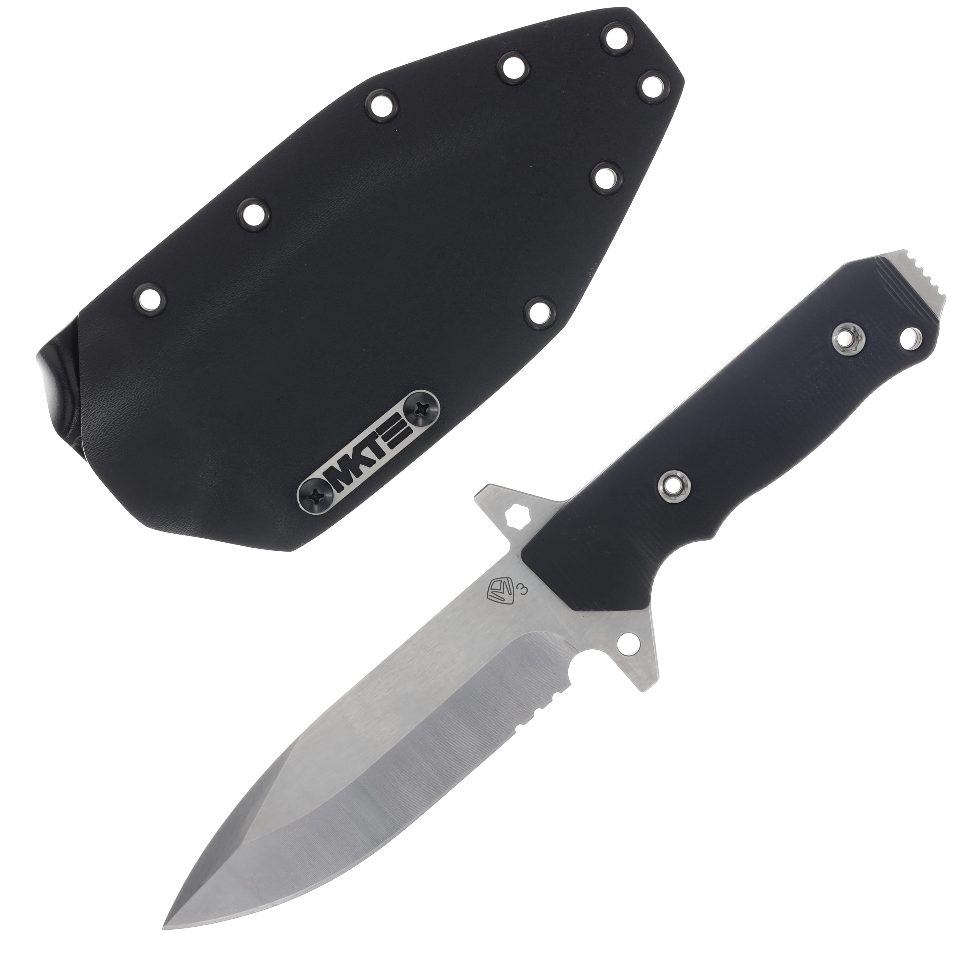 Medford AIO-2-PS 3V Tumbled Std Blade Black G-10 Handle Black Kydex Sheath Std Hardware MK1193TQ-08KB-SPQ3-Q4 View 1