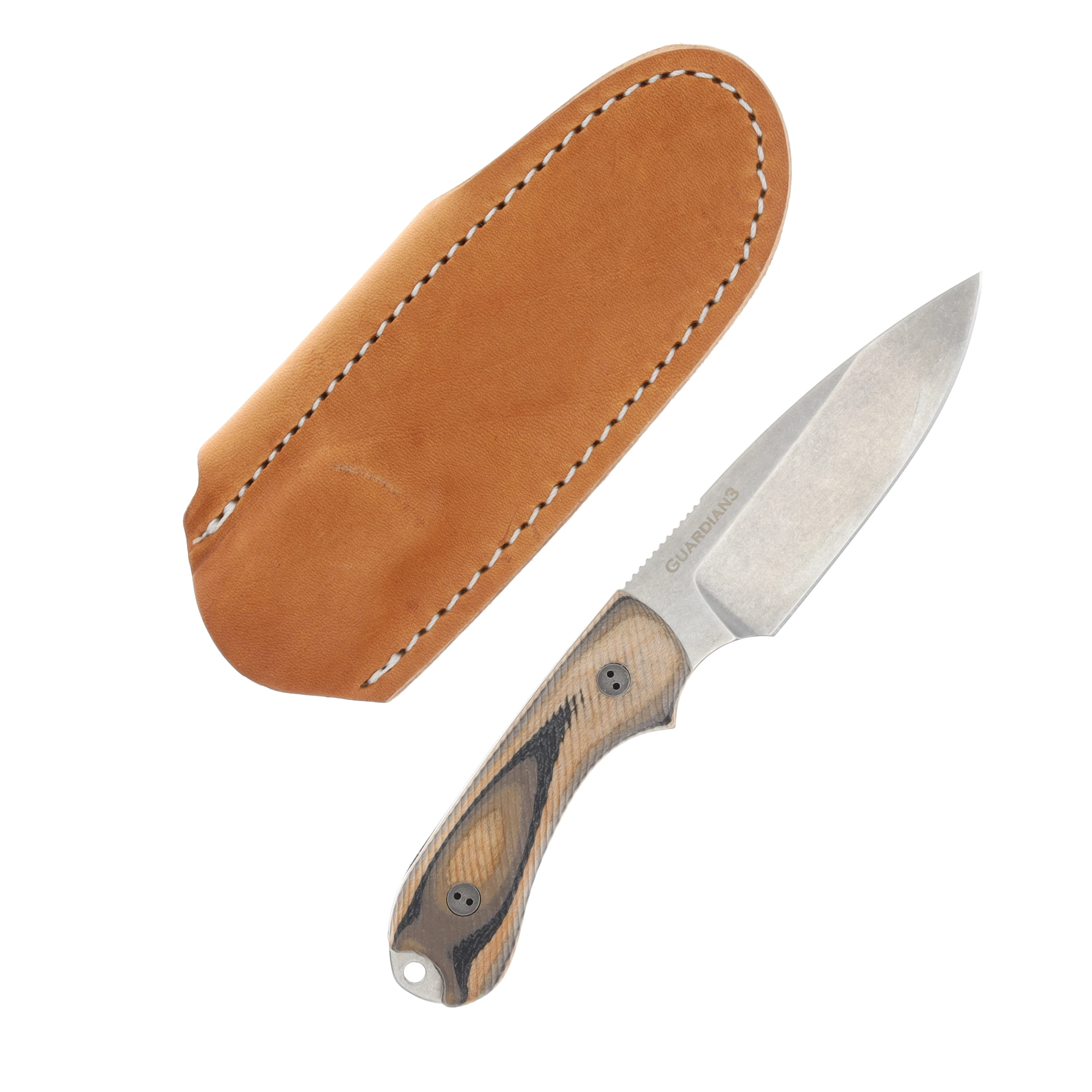 Bradford Guardian 3 3D G-Wood 3.5in Plain Elmax Stonewash Drop Point BRAD3330 View 1