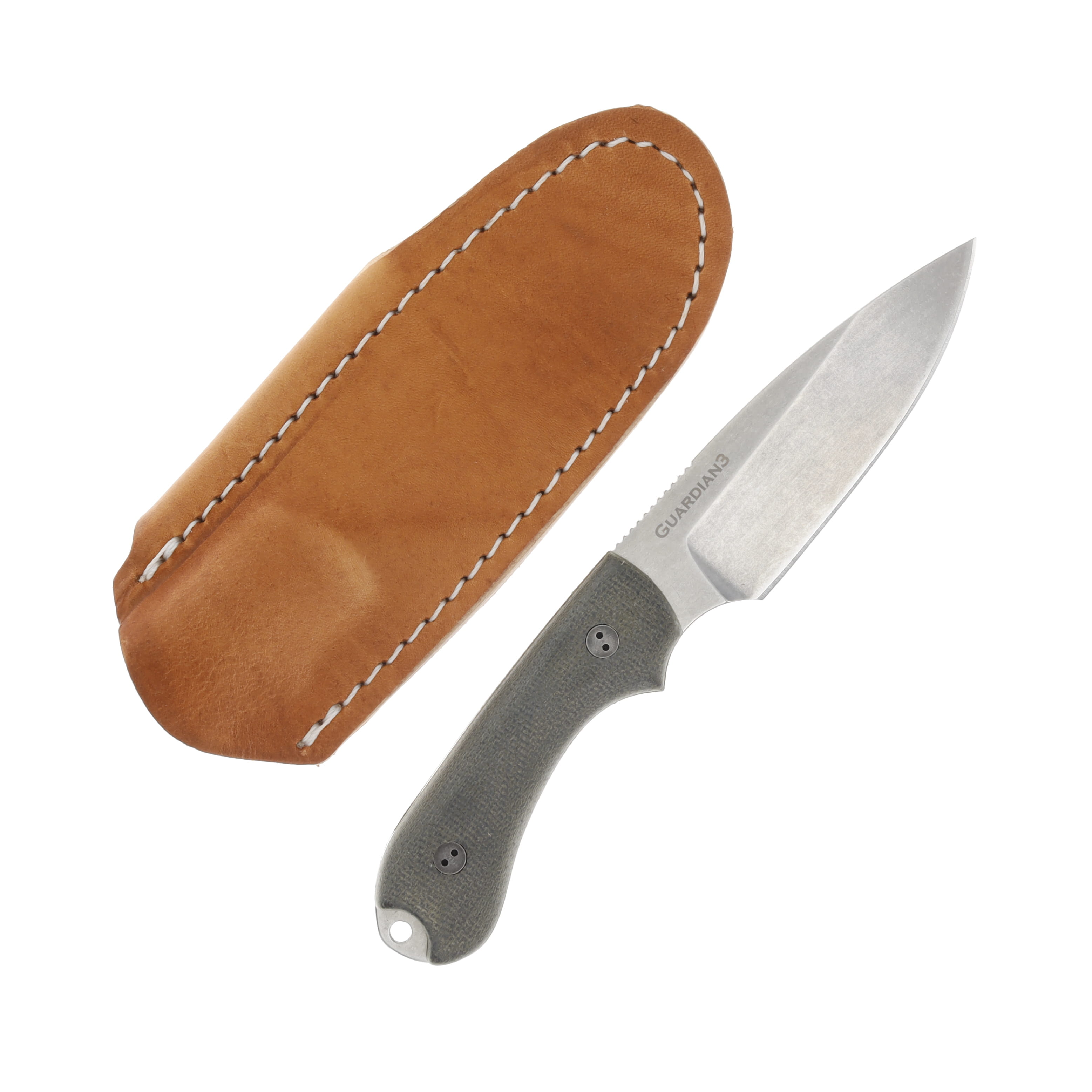 Bradford Guardian 3 3D OD Green 3.5in Plain Elmax Stonewash Drop Point BRAD3372 View 1