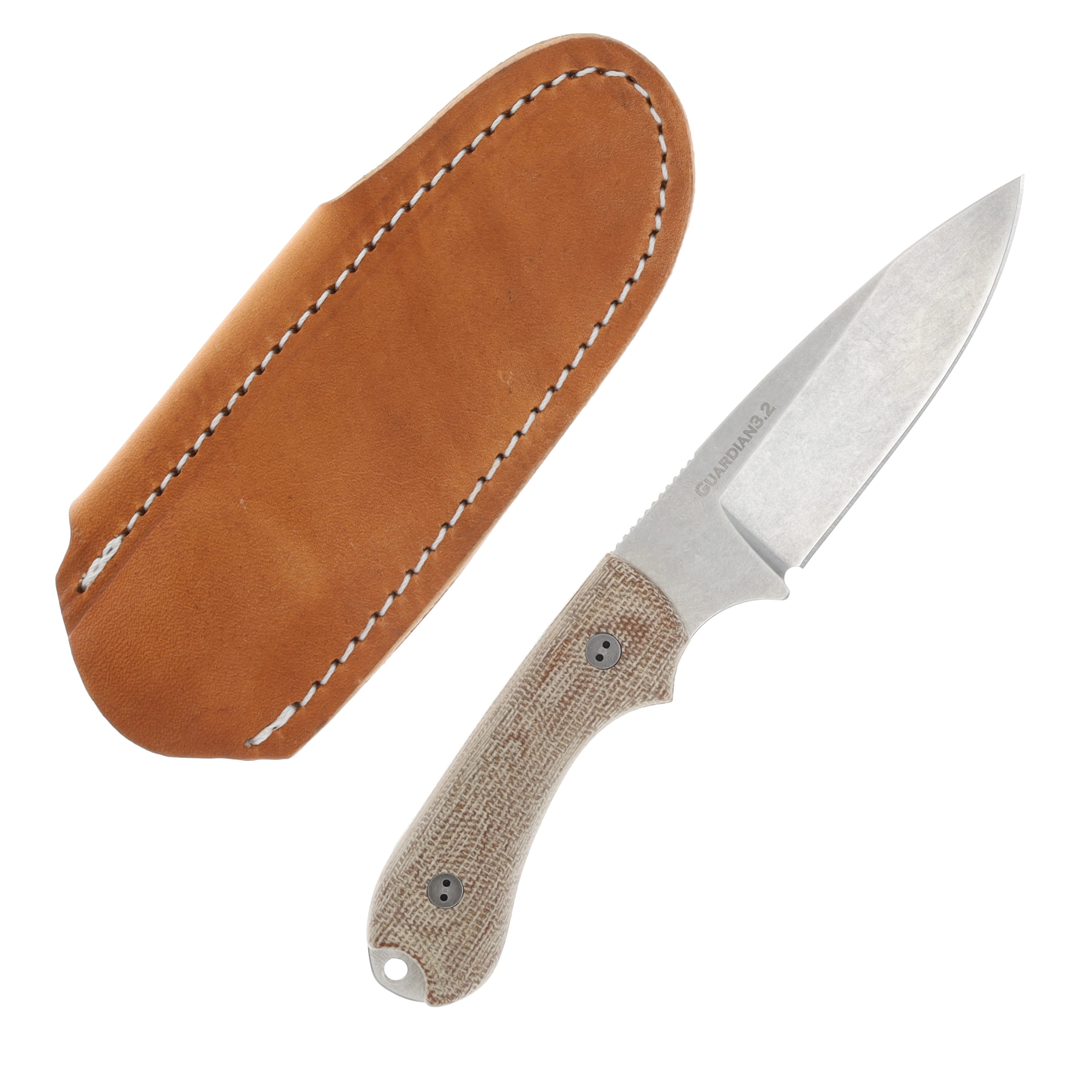 Bradford Guardian 3.2 3D Natural 3.5in Plain Elmax Stonewash Drop Point BRAD3380 View 2