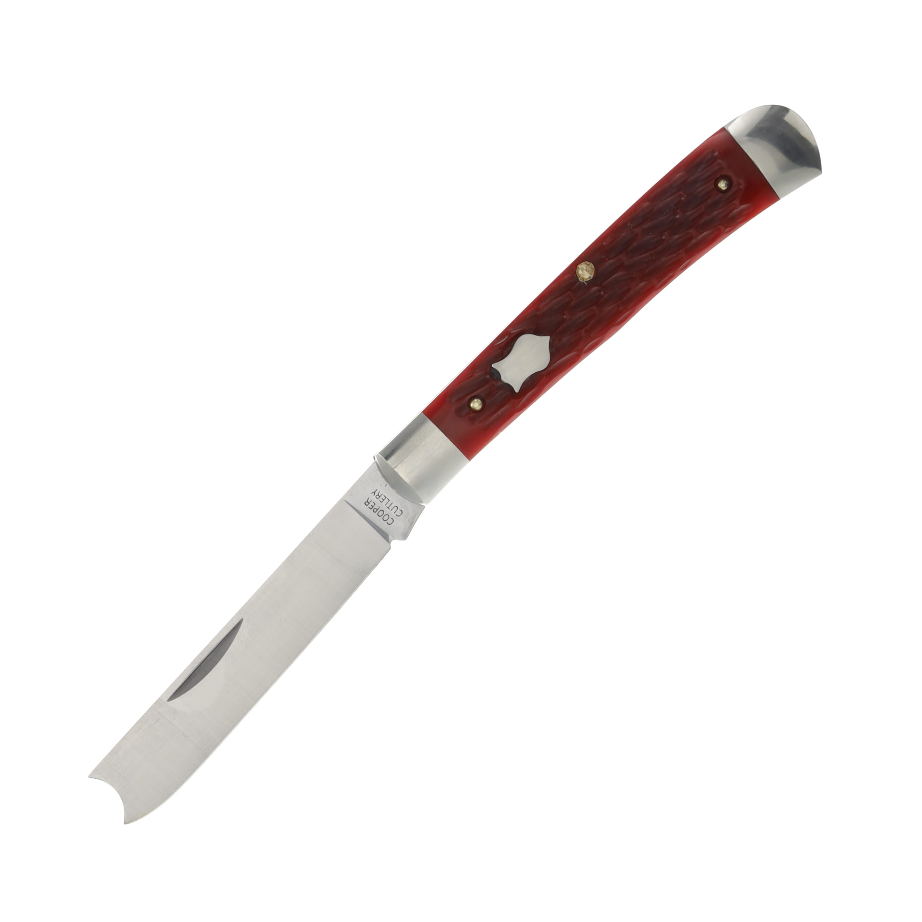 Cooper Cutlery Red Jigged Bone 1-Blade Razor War Trapper Folding Knife CC5119RJB-Z View 2