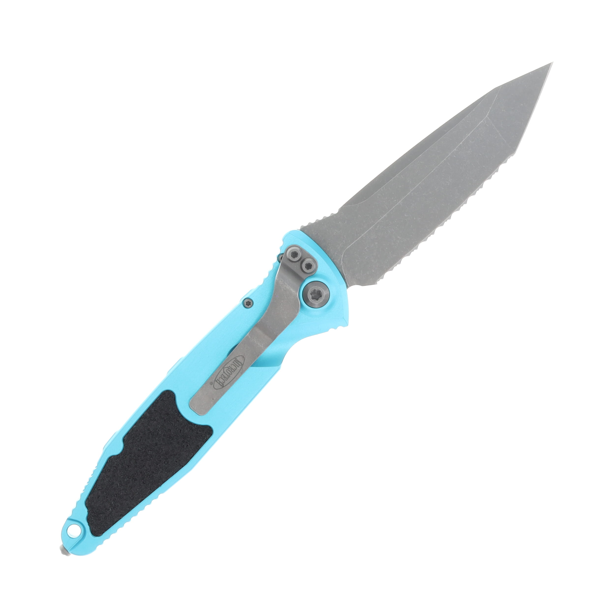 Microtech SOCOM Elite Automatic Knife Serrated Apocalyptic Tanto/Turquoise AUMT161A12APTQ View 2