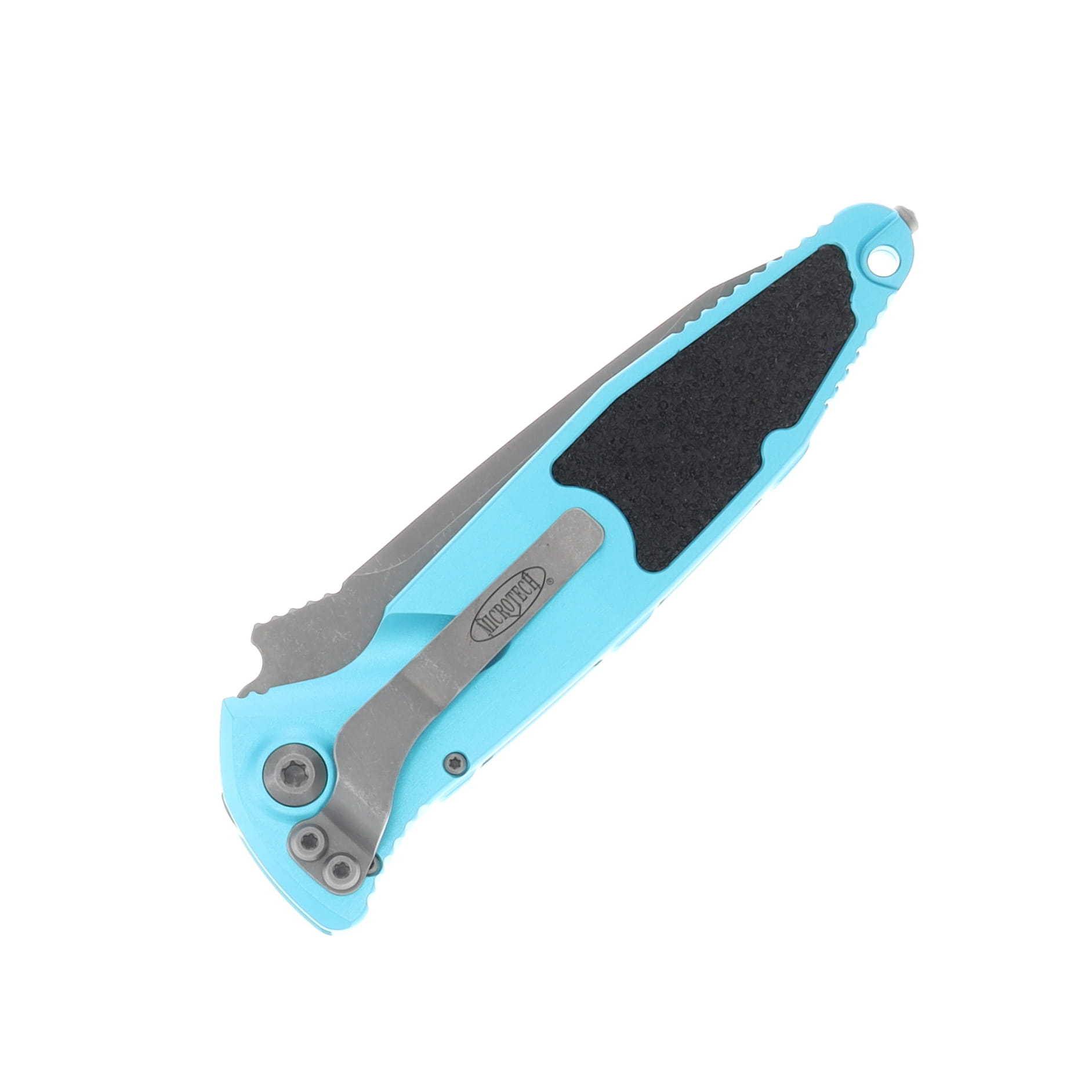 Microtech SOCOM Elite Automatic Knife Serrated Apocalyptic Tanto/Turquoise AUMT161A12APTQ View 4