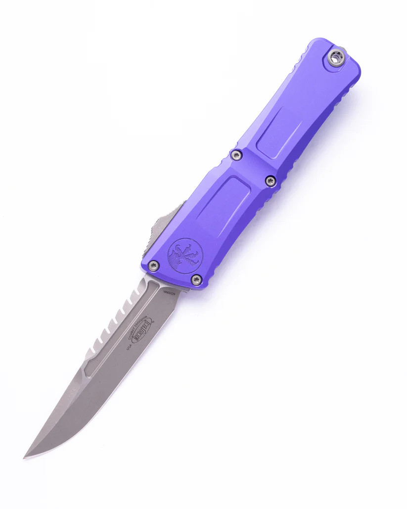 Microtech Combat Troodon OTF Gen III Signature Series Apocalyptic Drop Point/Purple AUMT121710APPUS View 1