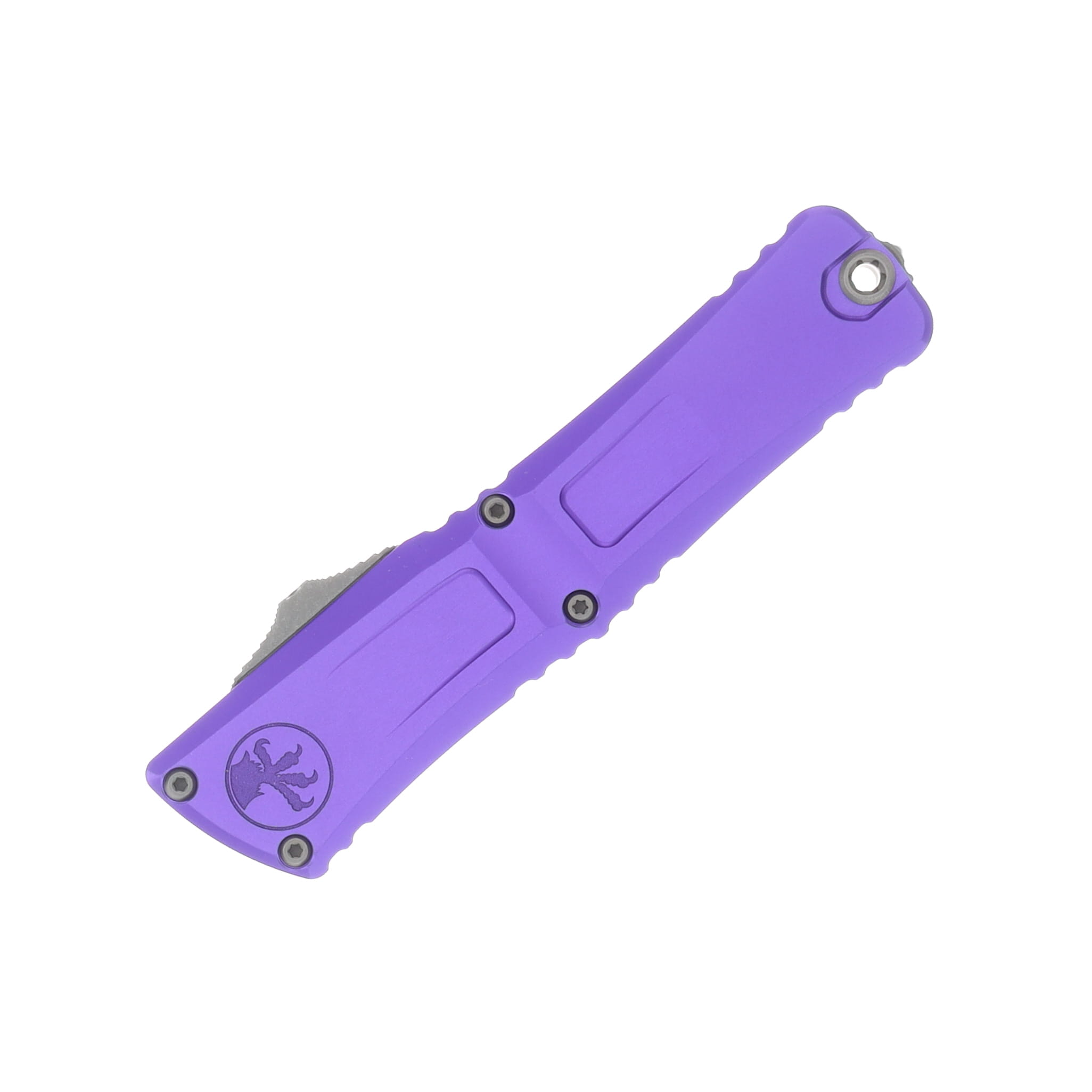 Microtech Combat Troodon OTF Automatic Knife Gen III Interceptor Signature Series Half Serrated Apocalyptic/Purple AUMT121711APPUS View 4