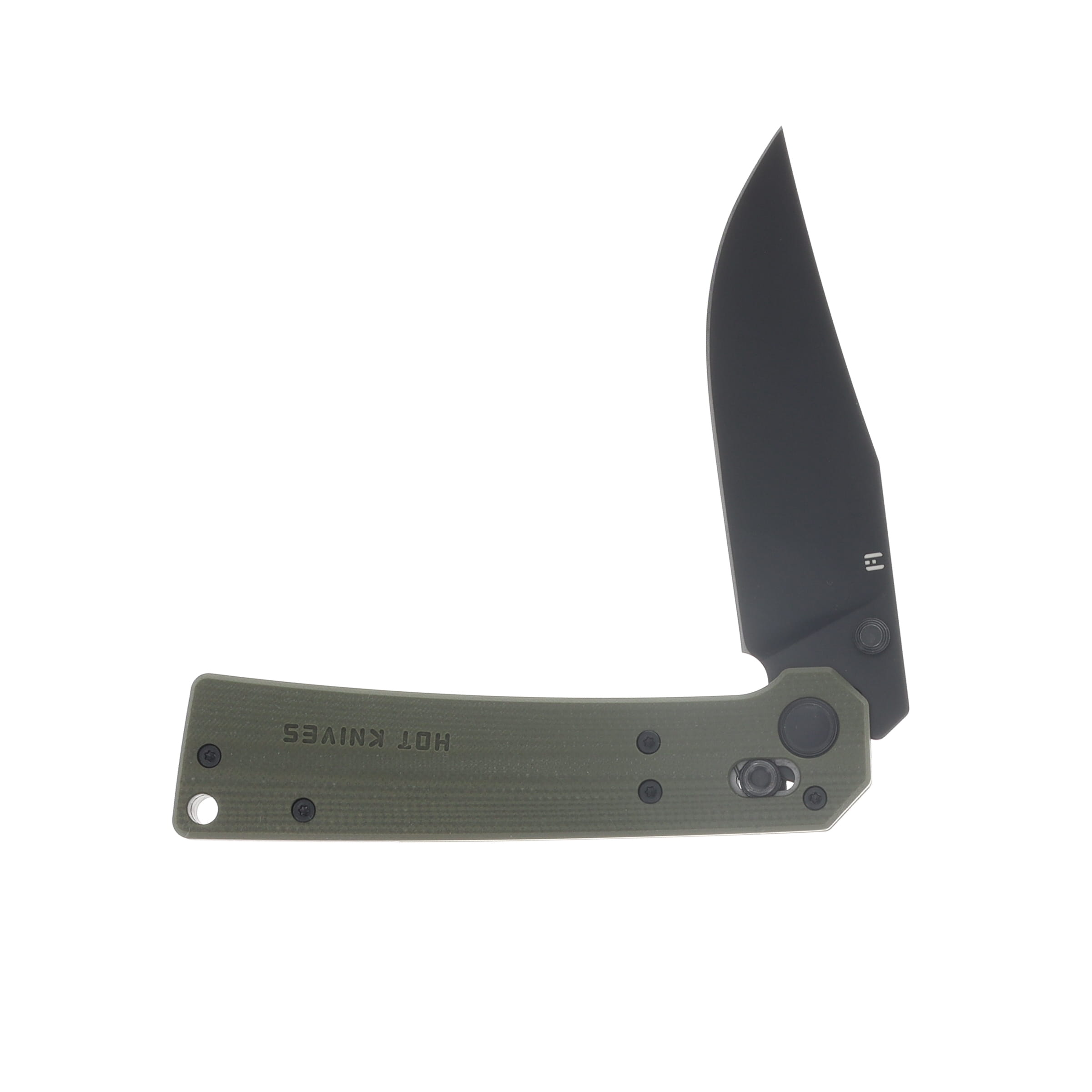 Hightron Knives Pathwright Black PVD 3.54" Clip Point OD Green G-10 HK03GRNOV View 3