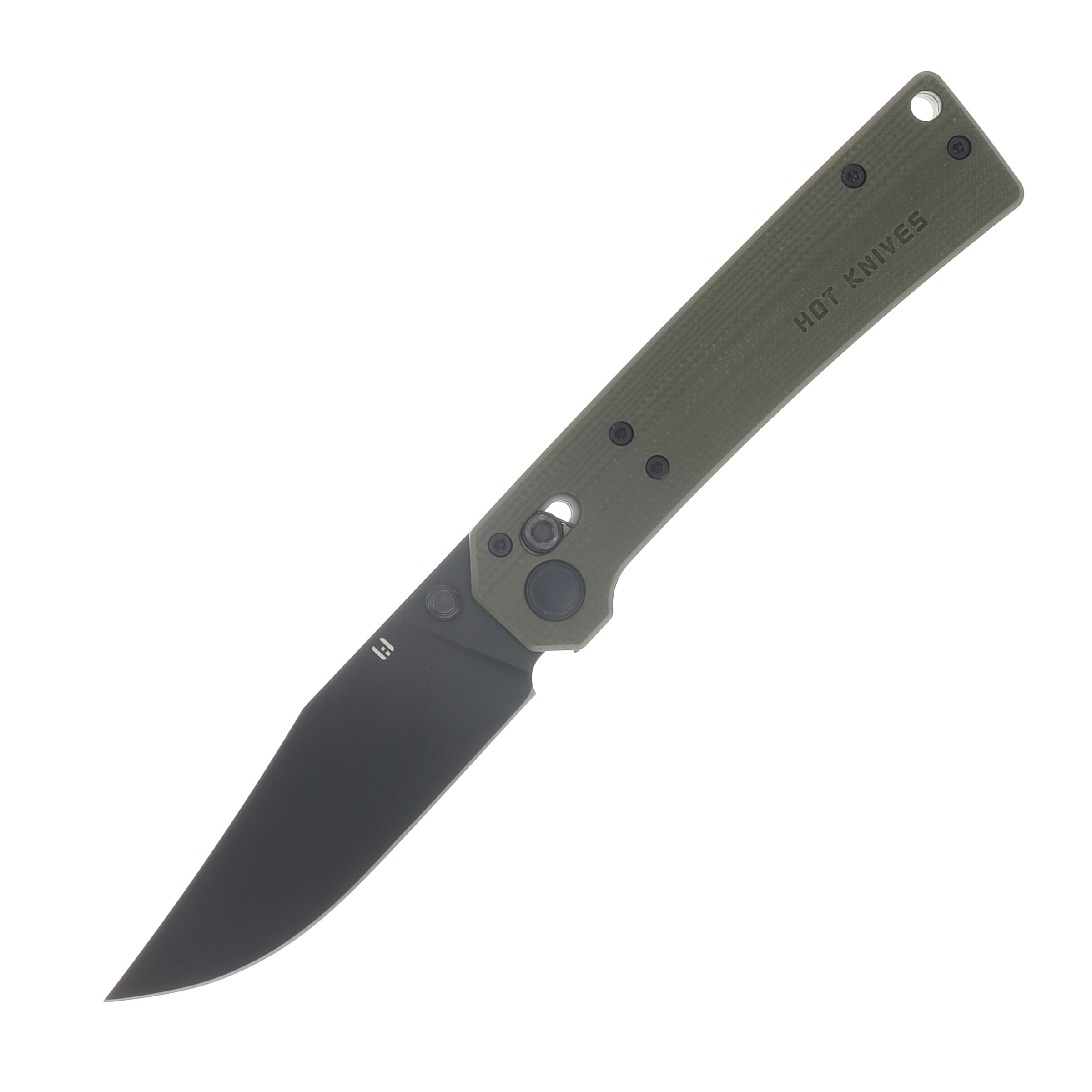 Hightron Knives Pathwright Black PVD 3.54" Clip Point OD Green G-10 HK03GRNOV View 1