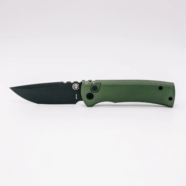 Chaves Knives Pro Tech Redencion 229 OTS Green 3.37in Plain Black Tanto CK-1A10-2G3F-6D2 View 1