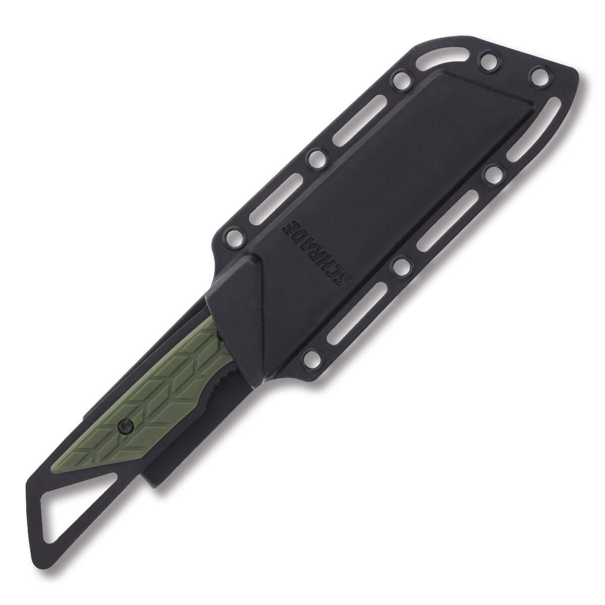Schrade Outback Delta Class Cleaver OD Green 3.75in Plain Black Cleaver 1182498 View 3