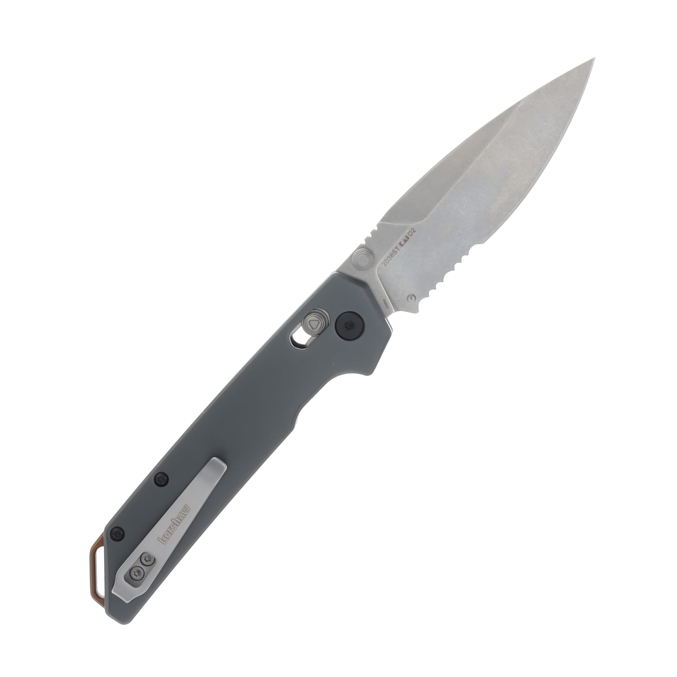 Kershaw Iridium DuraLock Folding Knife Partially Serrated/Gray KS2038ST View 2