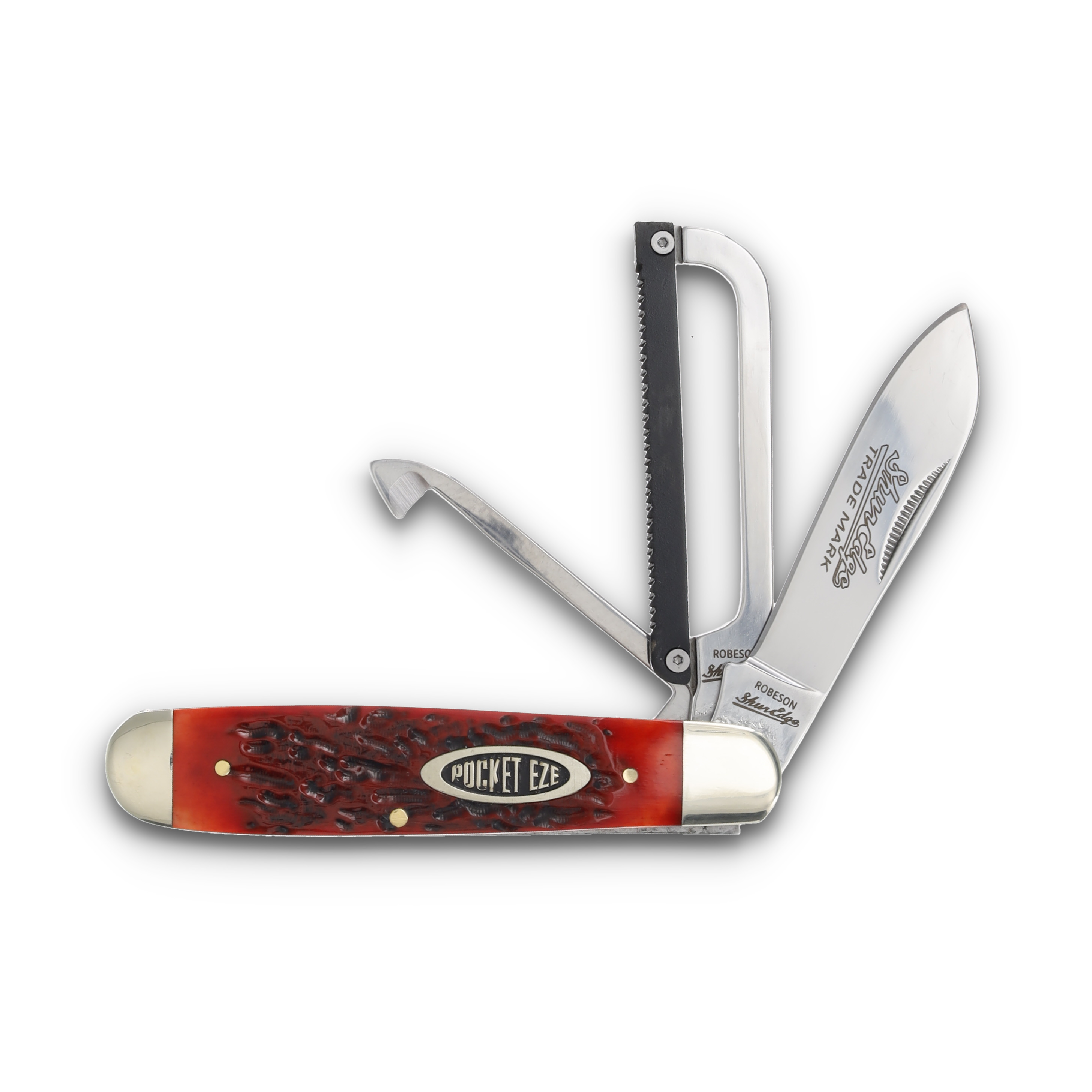 Robeson Gamecock Folding Knife Strawberry Jigged Bone ROB632730 View 1