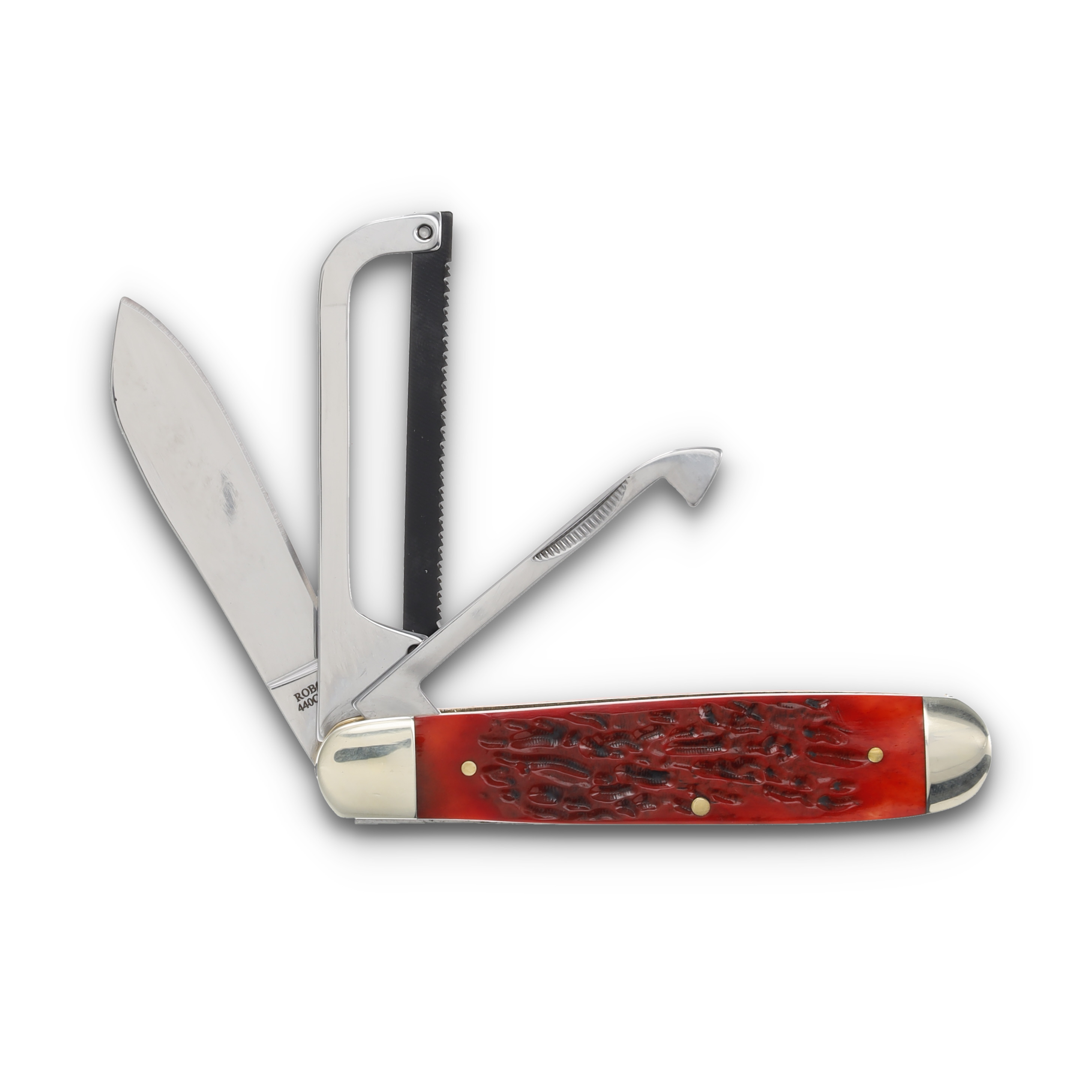 Robeson Gamecock Folding Knife Strawberry Jigged Bone ROB632730 View 2