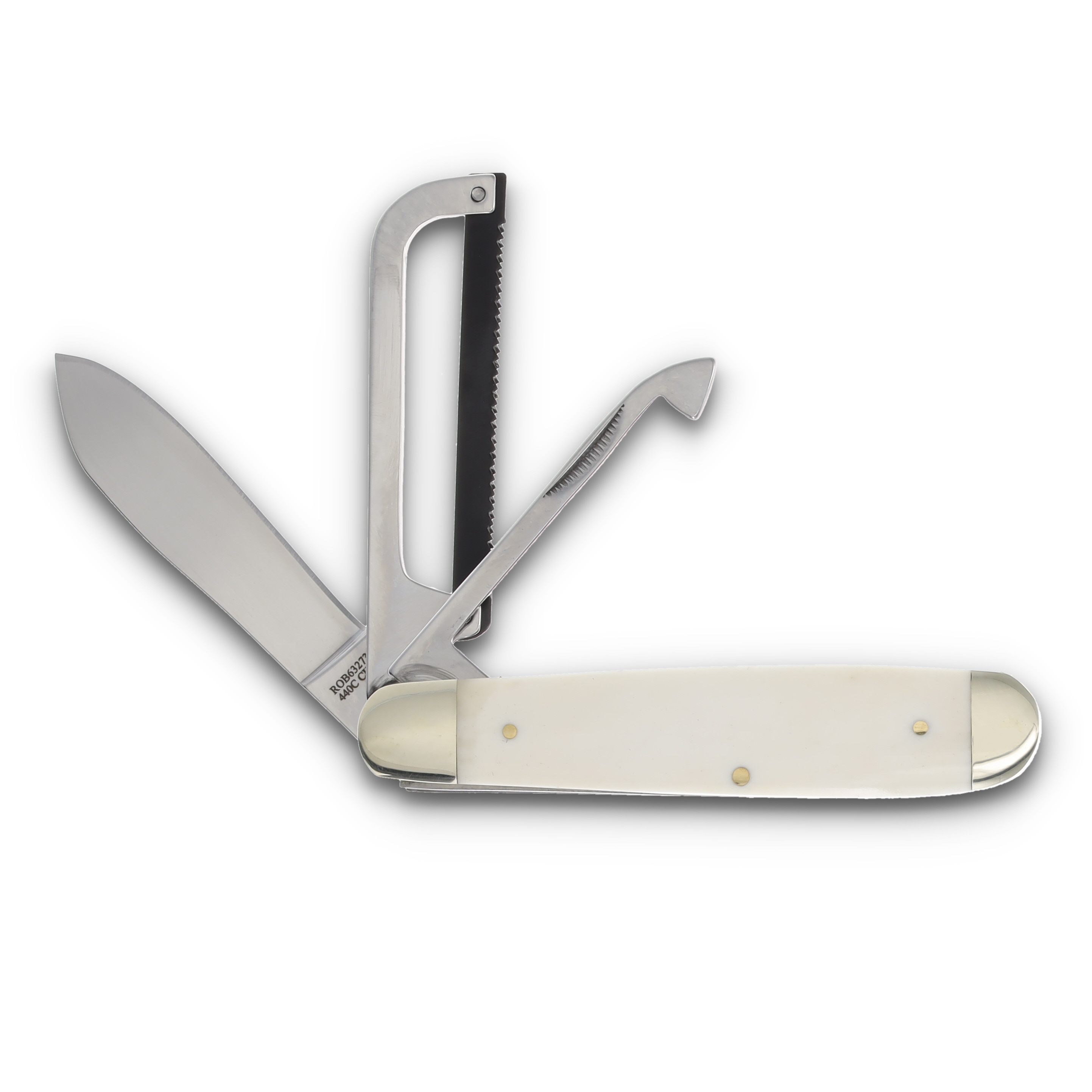 Robeson Gamecock Folding Knife Gamecock Rooster/Smooth Bone ROB632730E View 2