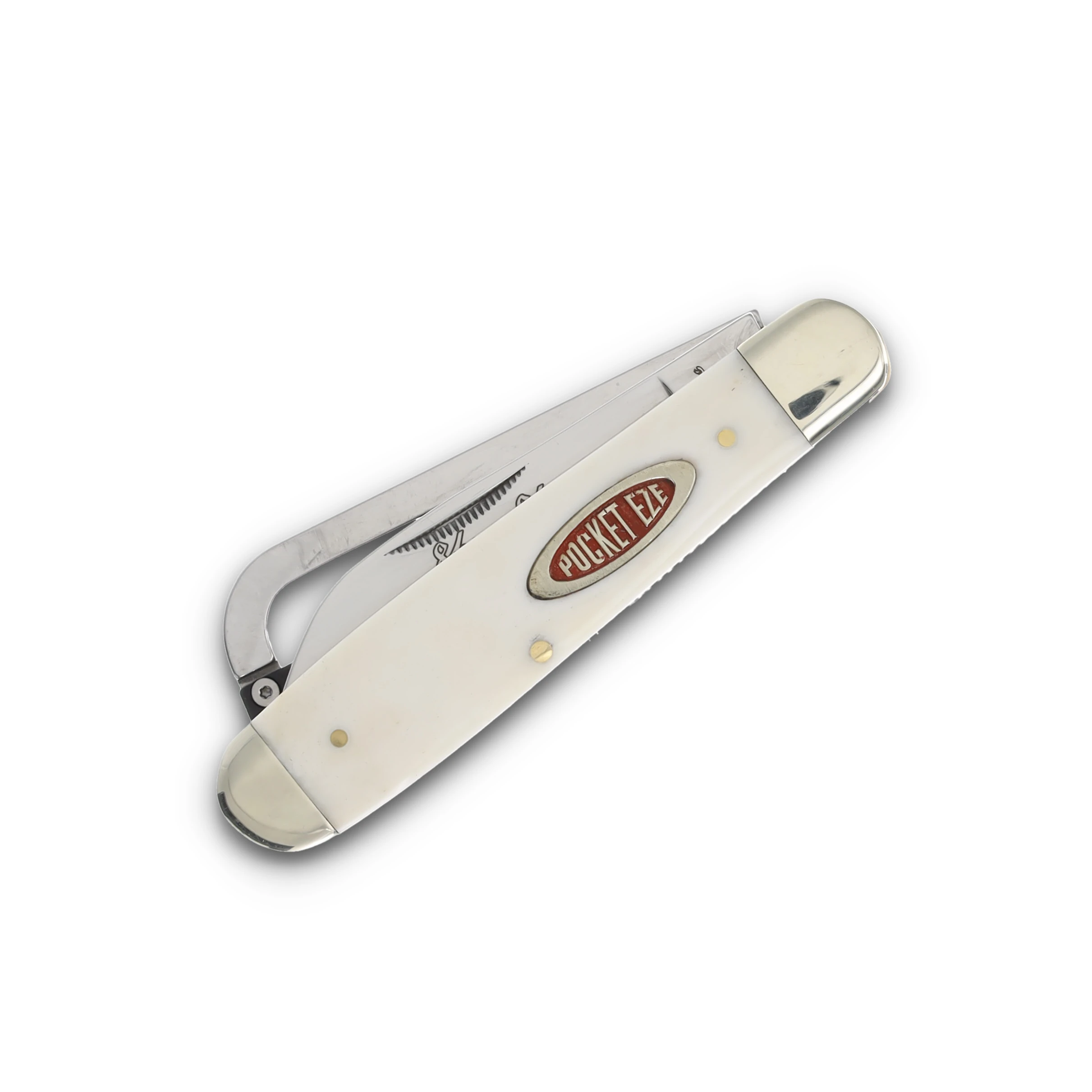 Robeson Gamecock Folding Knife White Smooth Bone Red Shield ROB632730W View 3
