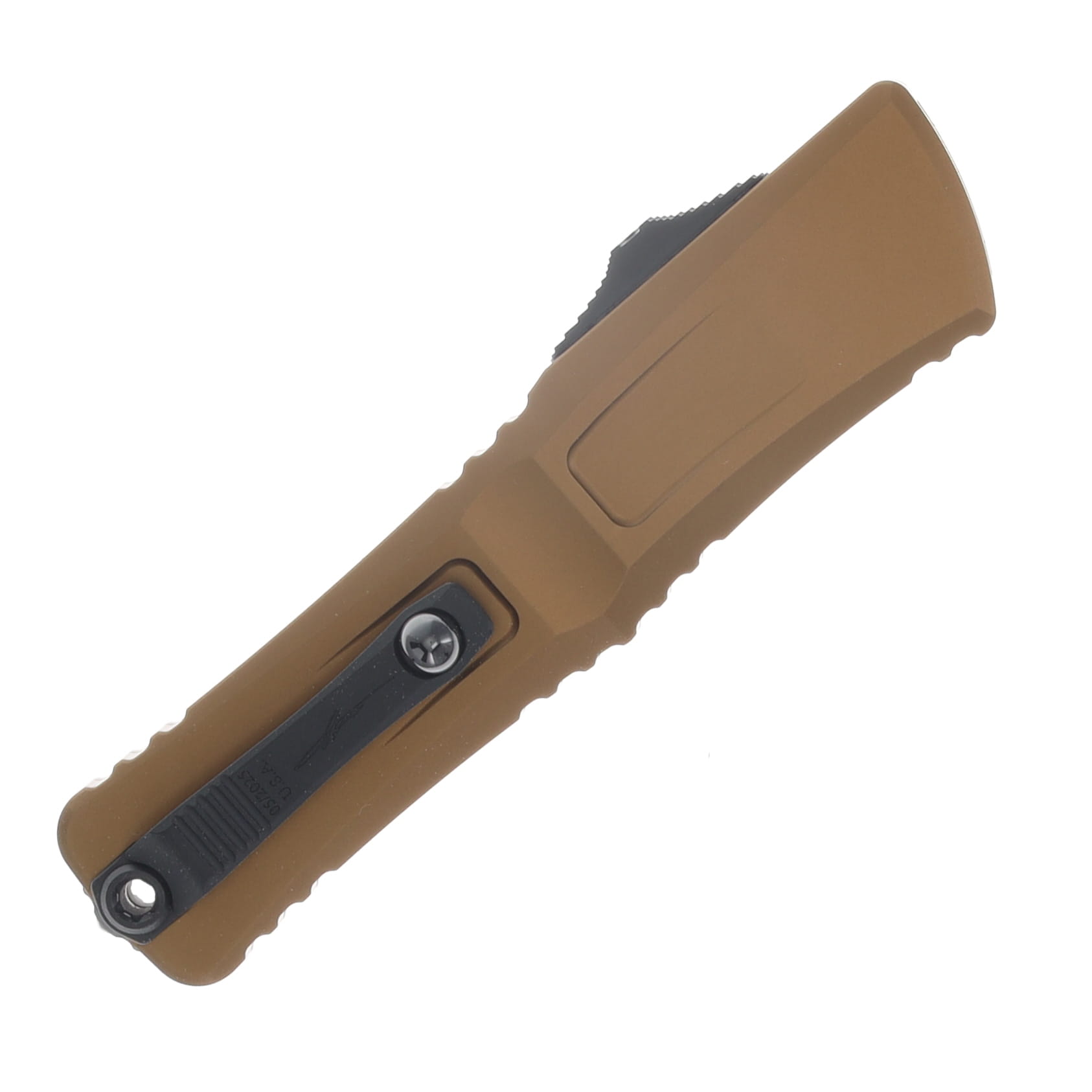 Microtech Combat Troodon OTF Gen III Signature Series Black Coated Half Serrated Drop Point/Tan AUMT12172TAS View 3