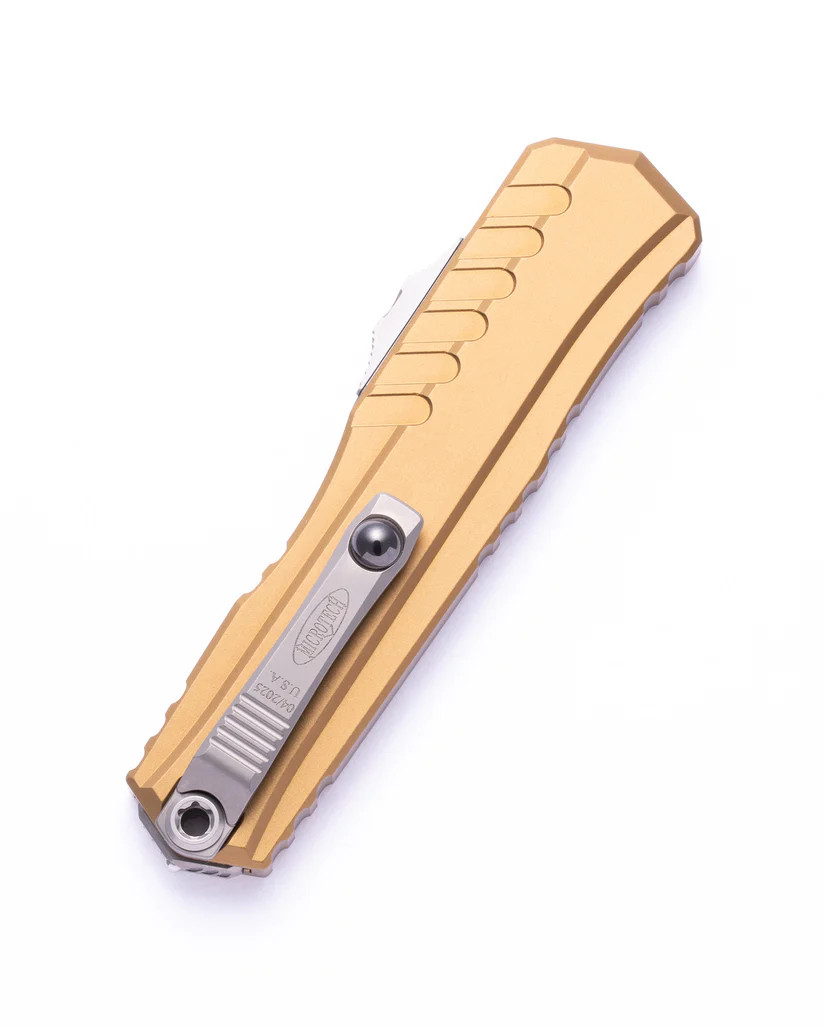 Microtech Knives Cypher II OTF Auto Knife Tan 3.5in Stonewash Blade AUMT124110TA View 2