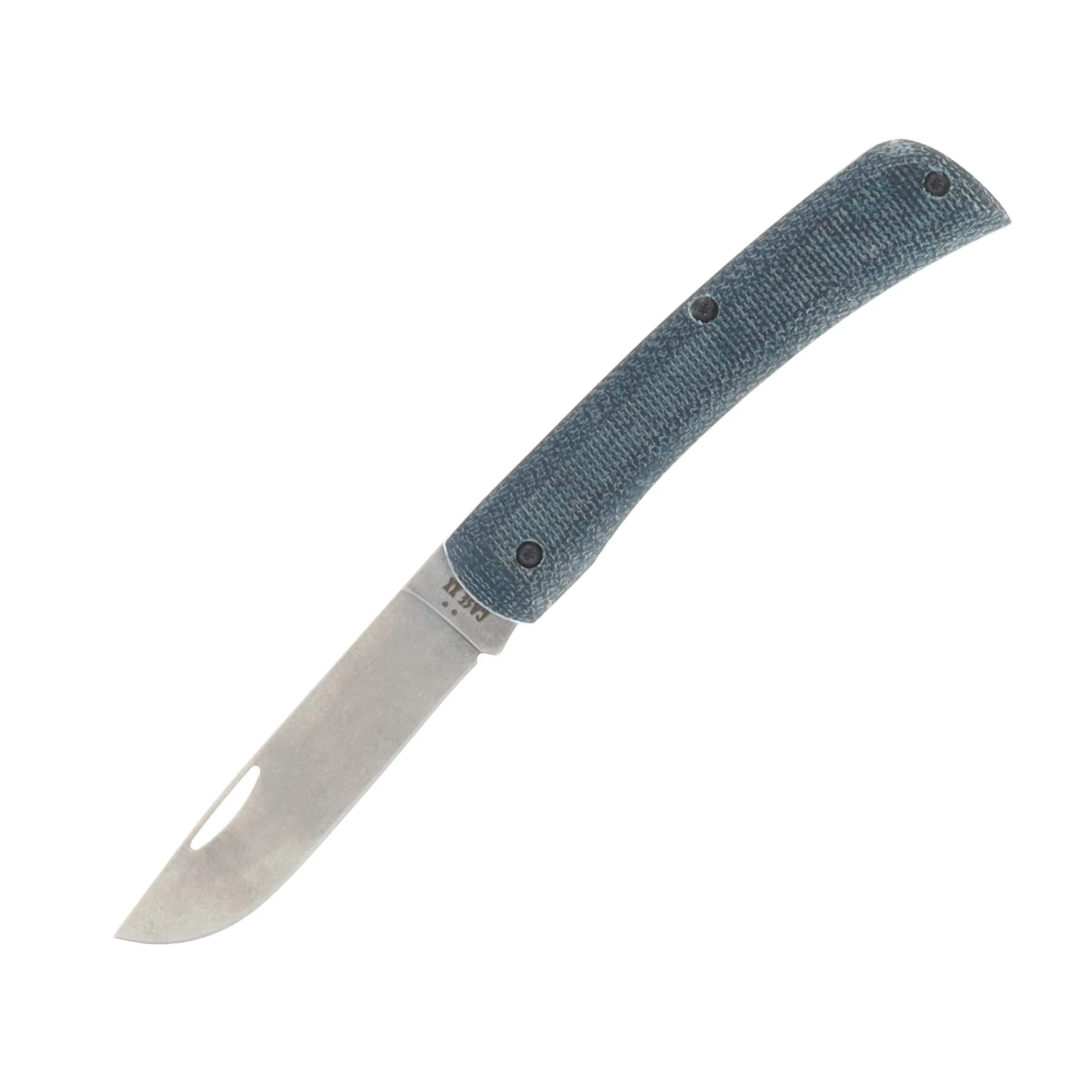 Case XX Sod Buster Jr XR Crossroads Series Smooth Blue Denim Canvas Laminate with White G-10 CA10808 View 1