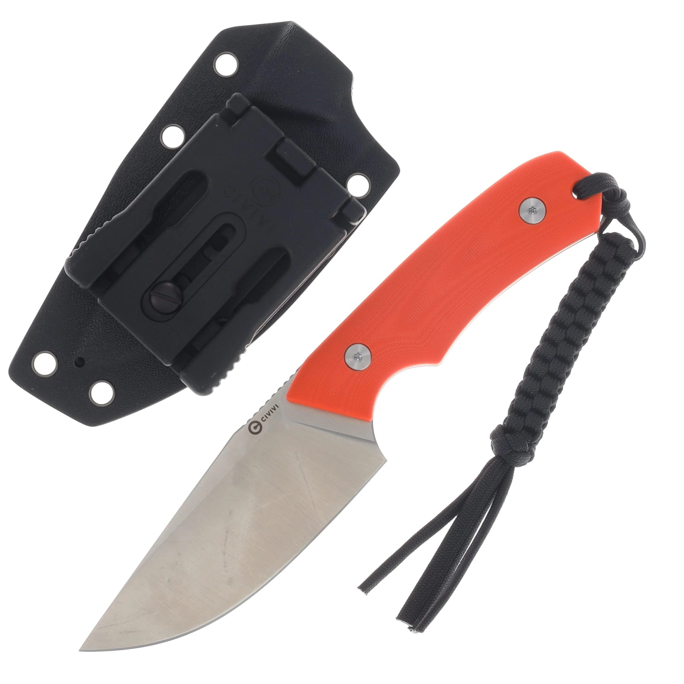 CIVIVI Gander Fixed Blade Knife Satin 14C28N/Orange G-10 C24058B-1 View 2