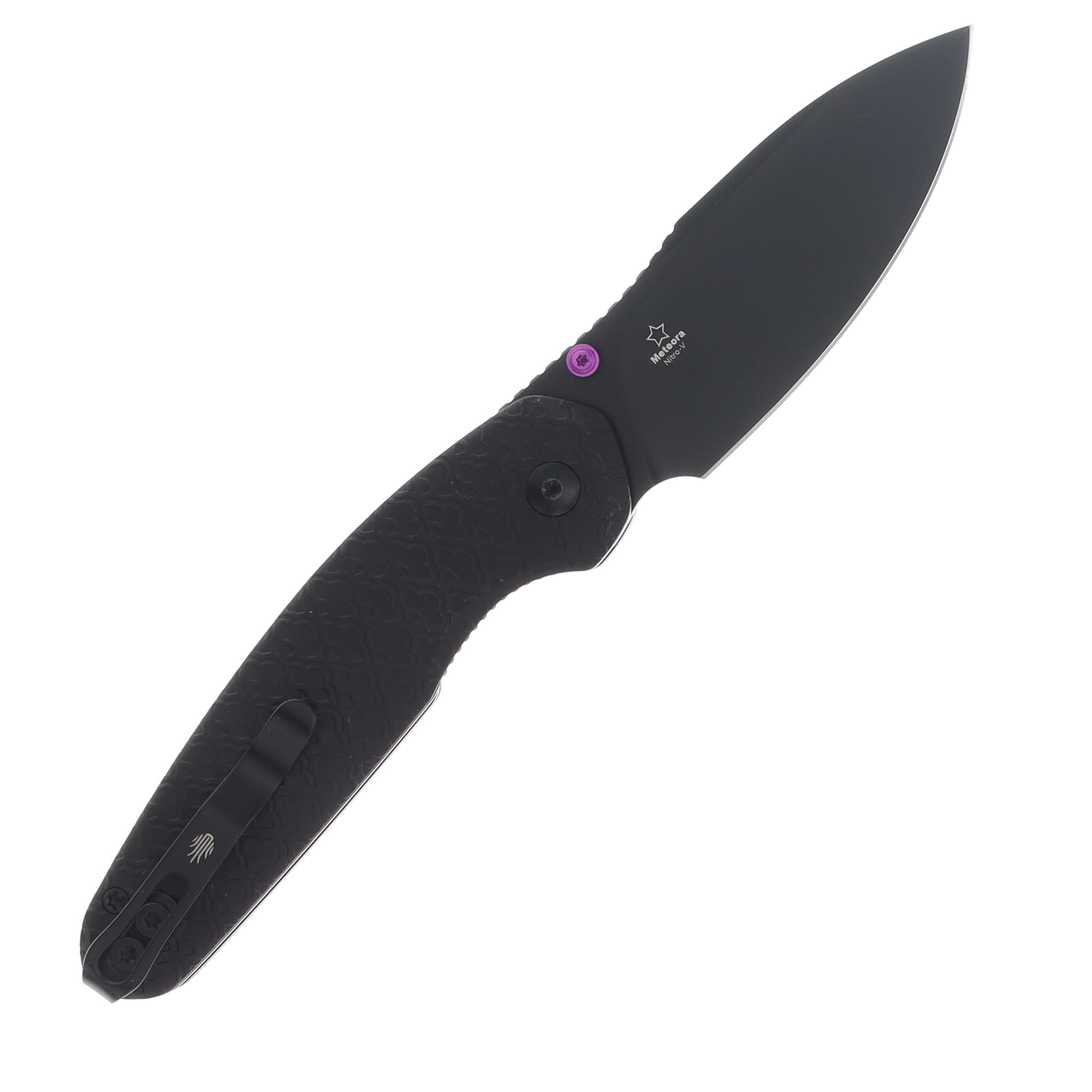 Kizer Meteora Folding Knife 3.22 Inch Plain Black PVD Drop Point V3730A2 View 2