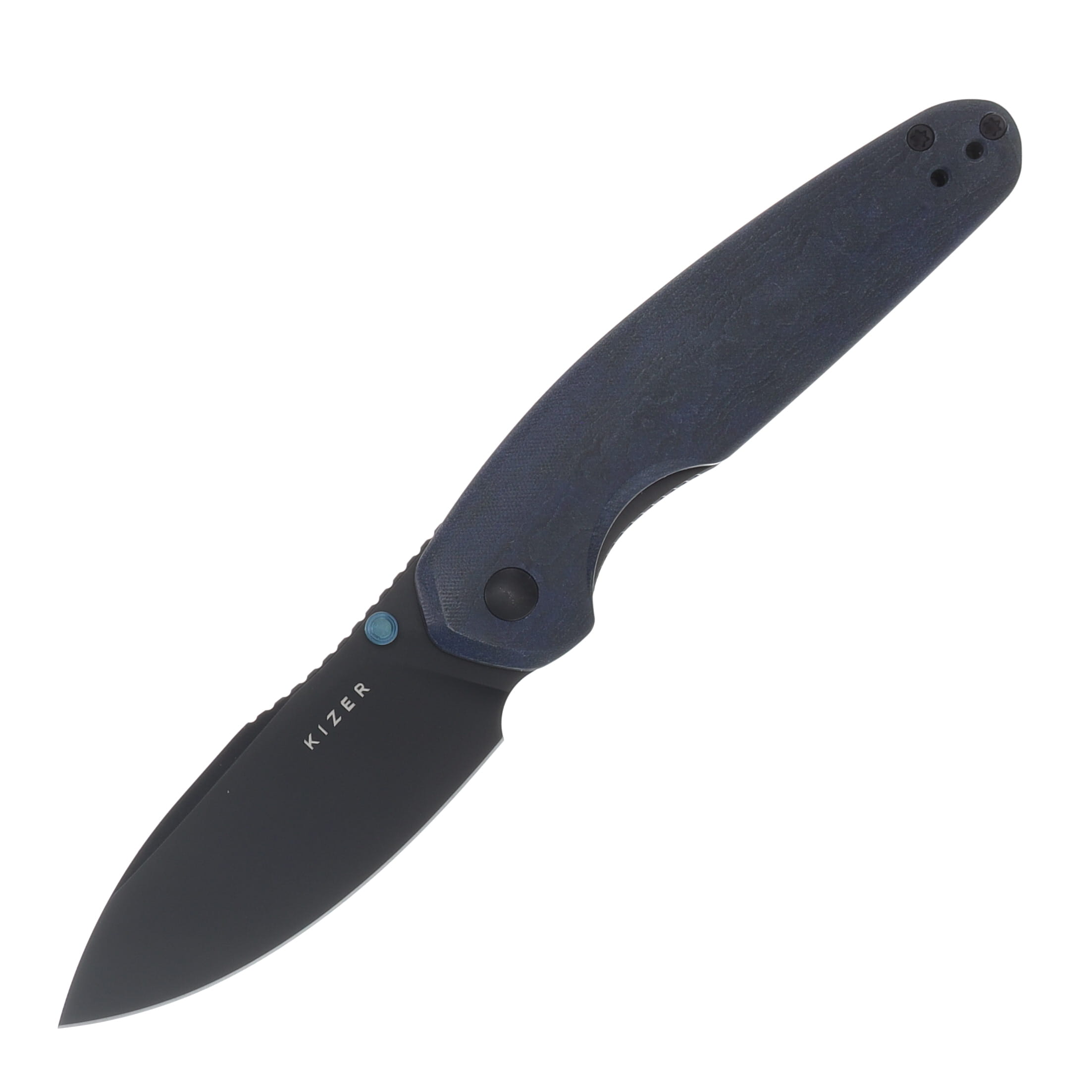 Kizer Meteora Folding Knife Blue Canyon 3.22in Plain Black Drop Point V3730A3 View 1